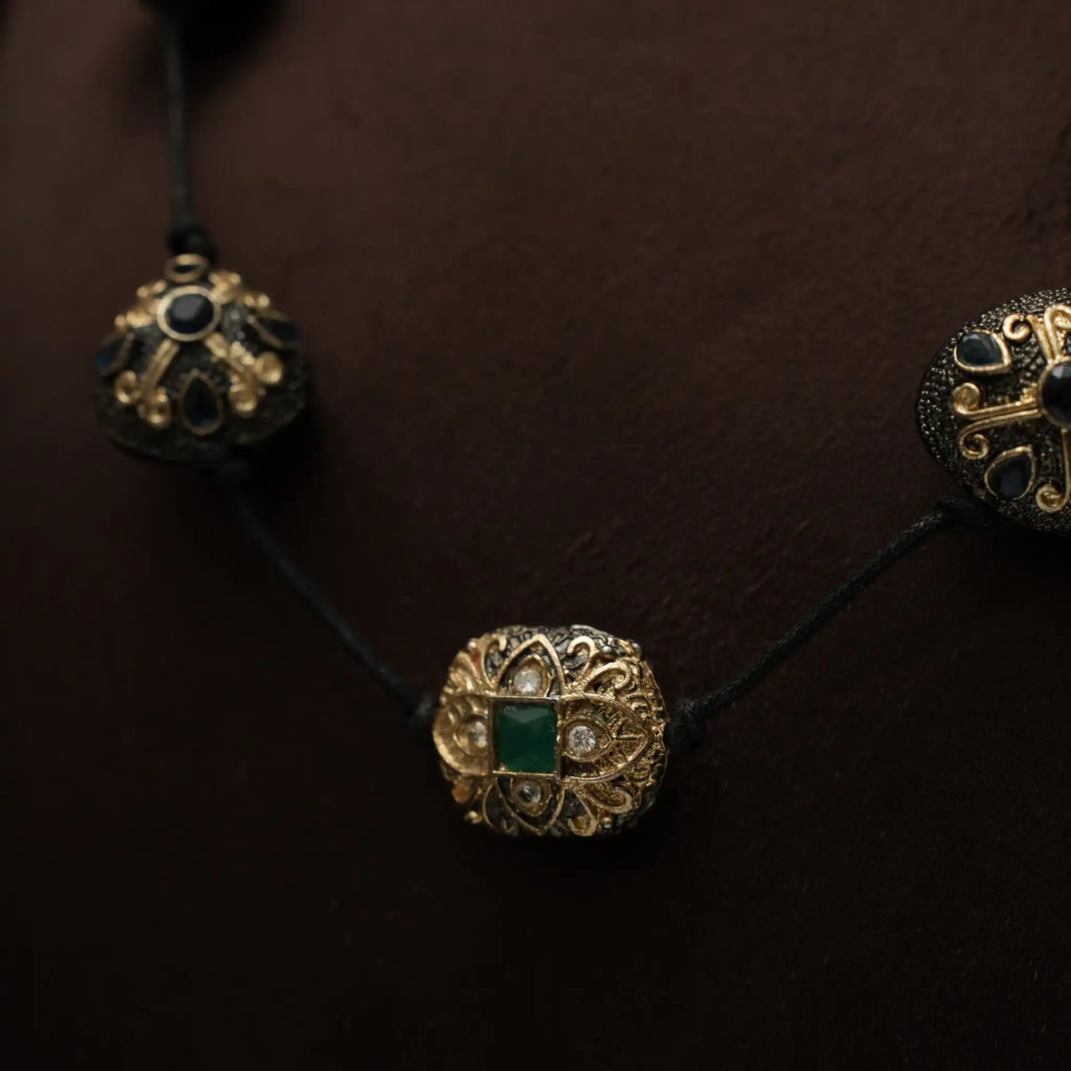 Kriti Dual Tone Beaded Necklace