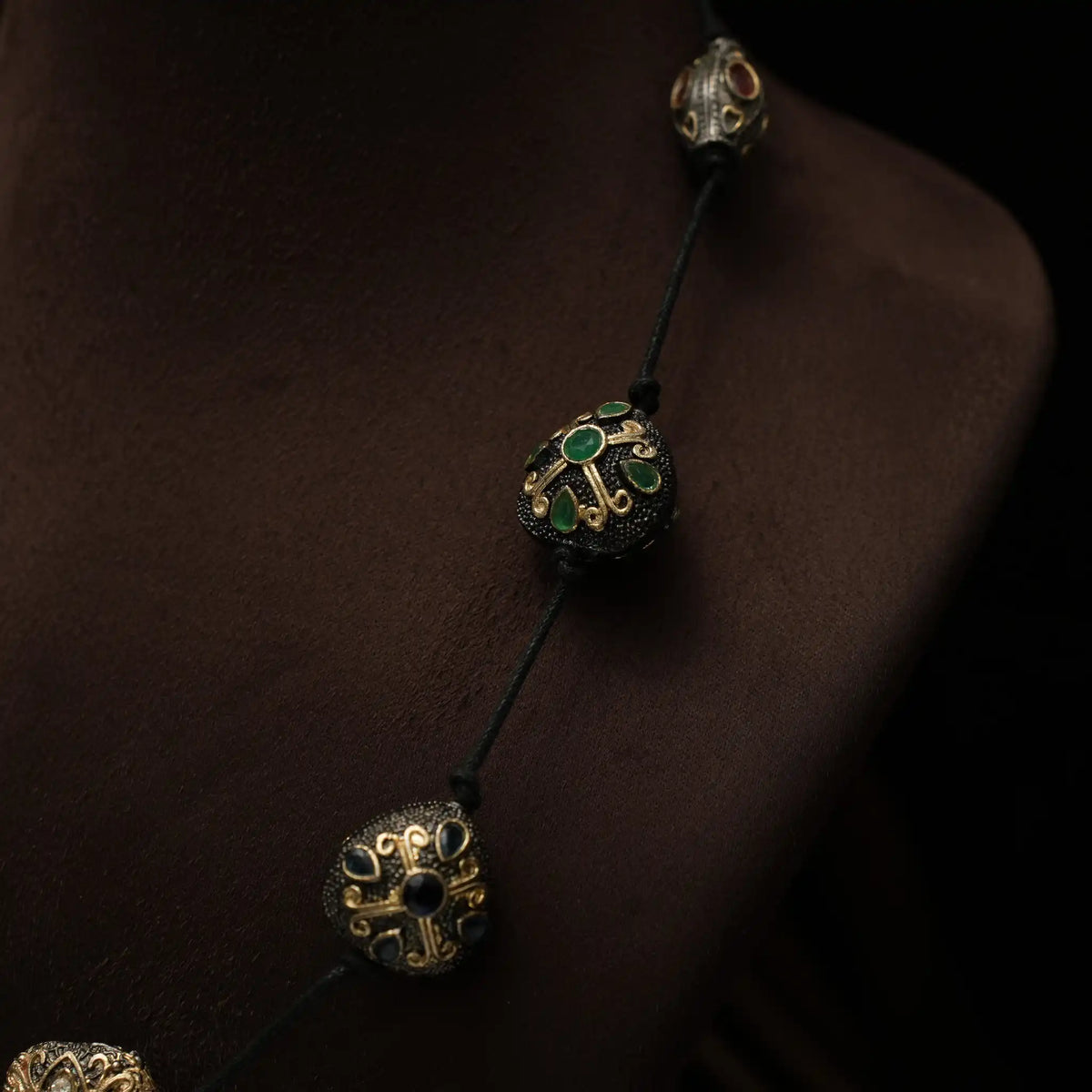 Kriti Dual Tone Beaded Necklace