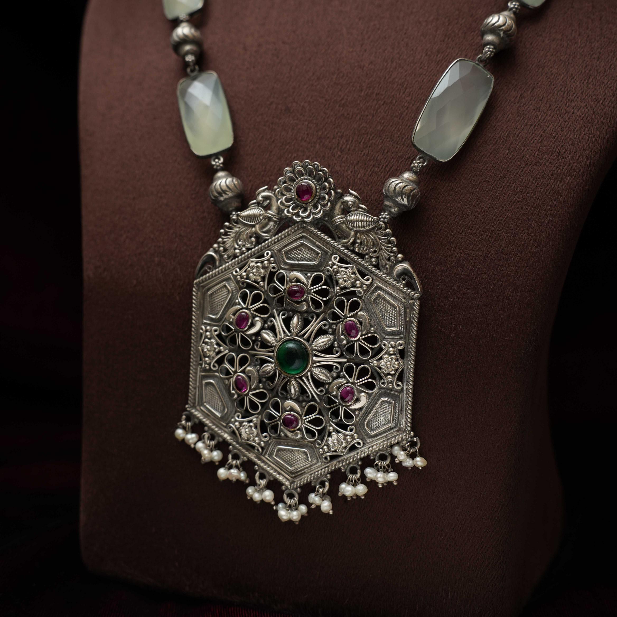 Oxidised Silver Necklace - Rimli Boutique