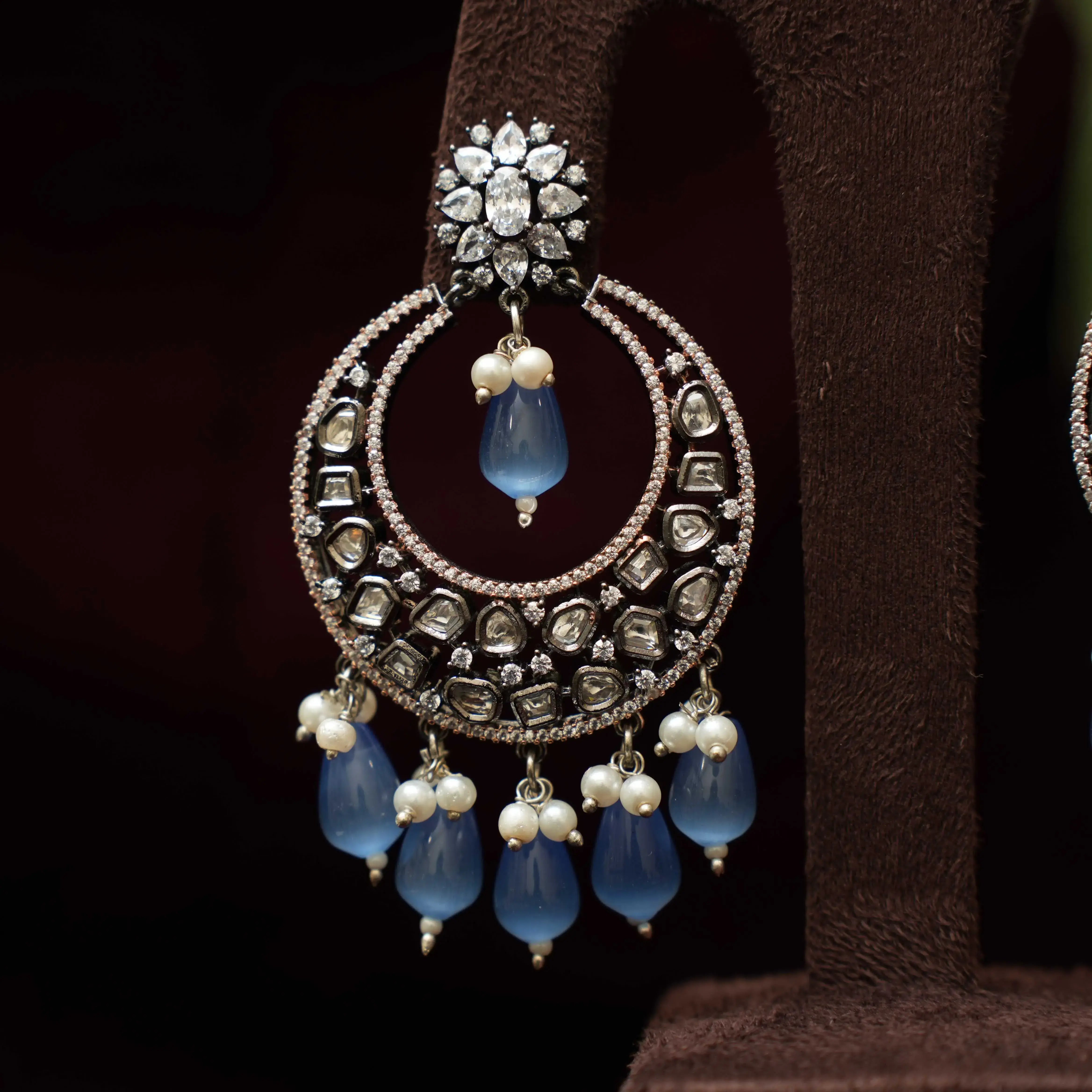 HEEMA DESIGNER EARRINGS - Blue - Rimli Boutique