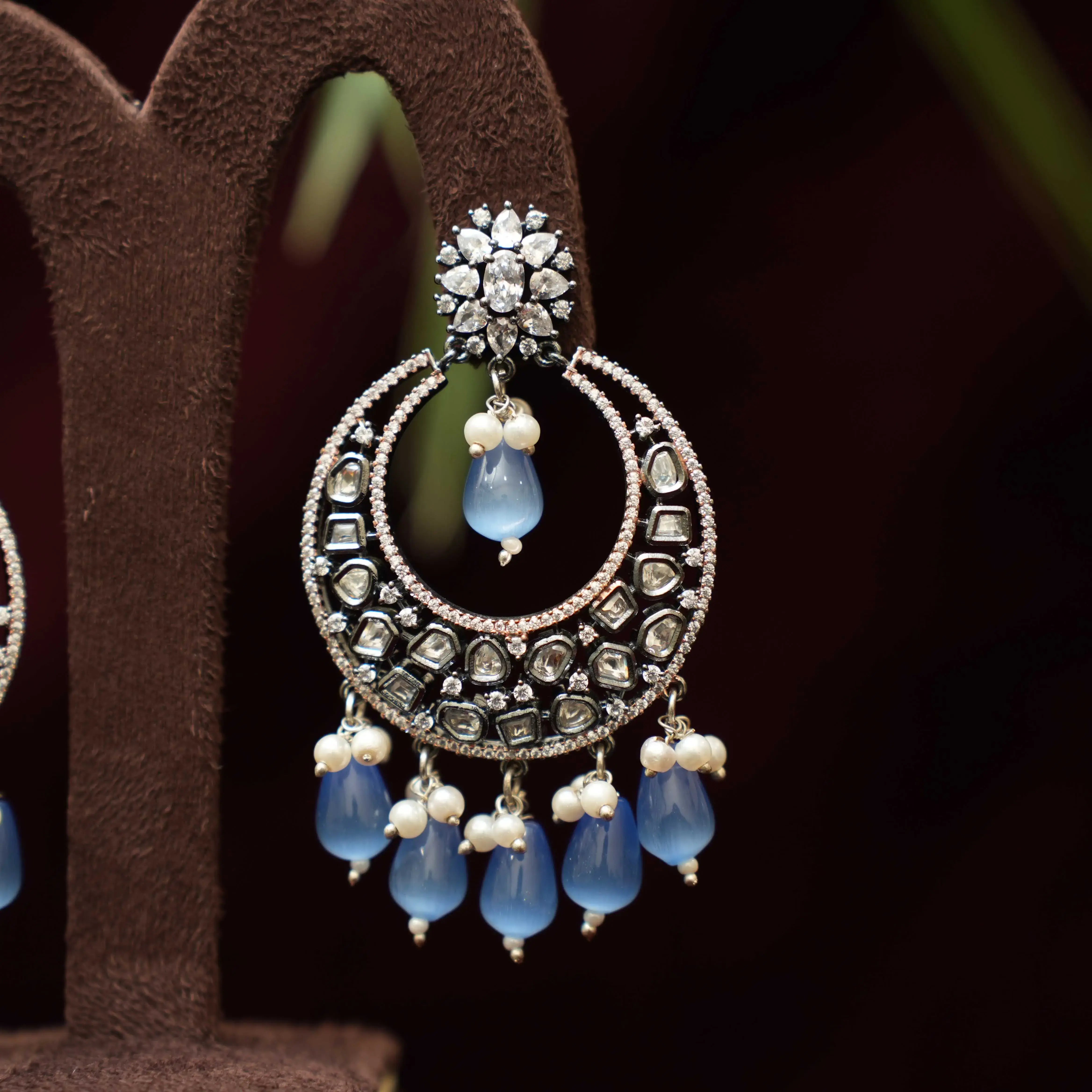 HEEMA DESIGNER EARRINGS - Blue - Rimli Boutique