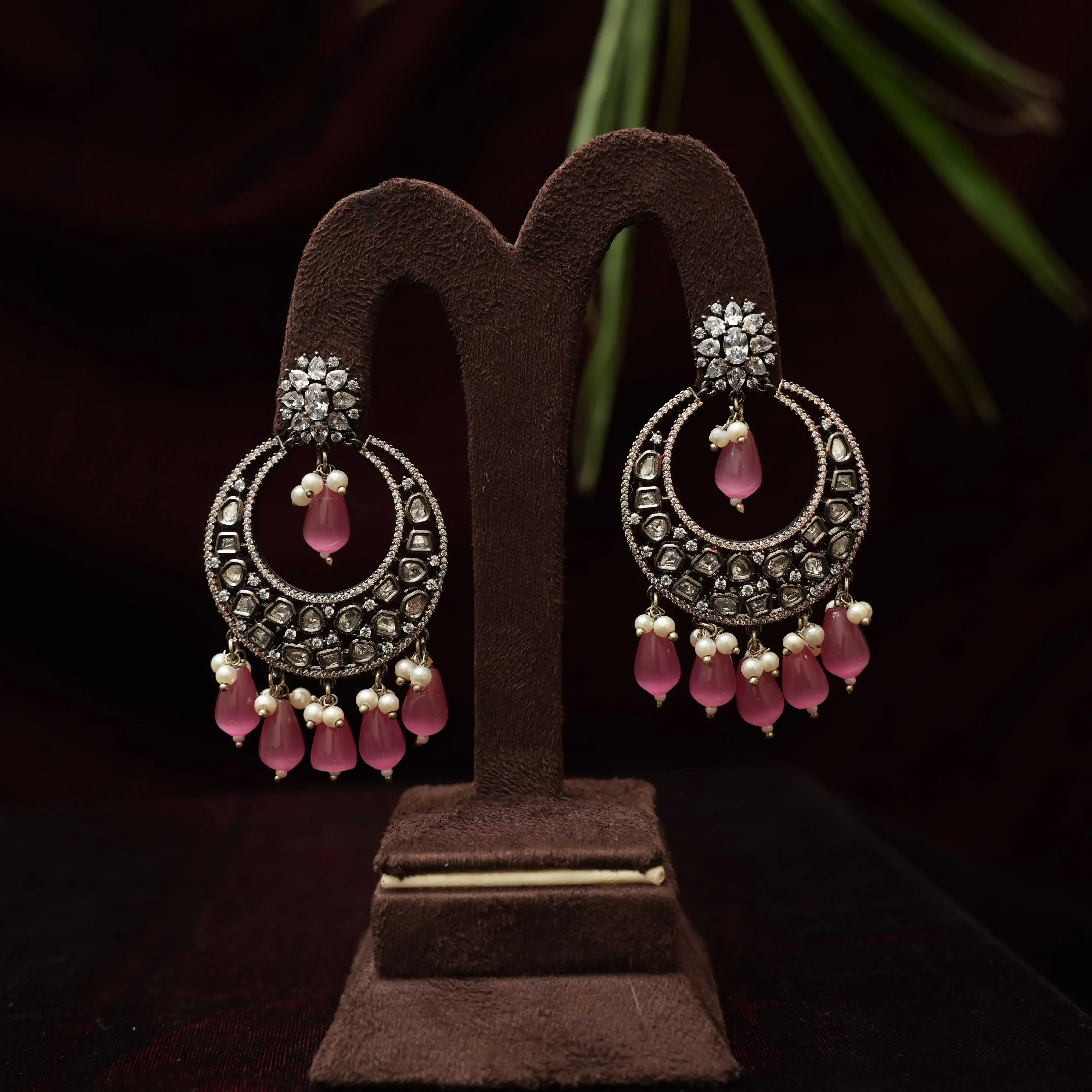 HEEMA DESIGNER EARRINGS - Pastel Pink - Rimli Boutique