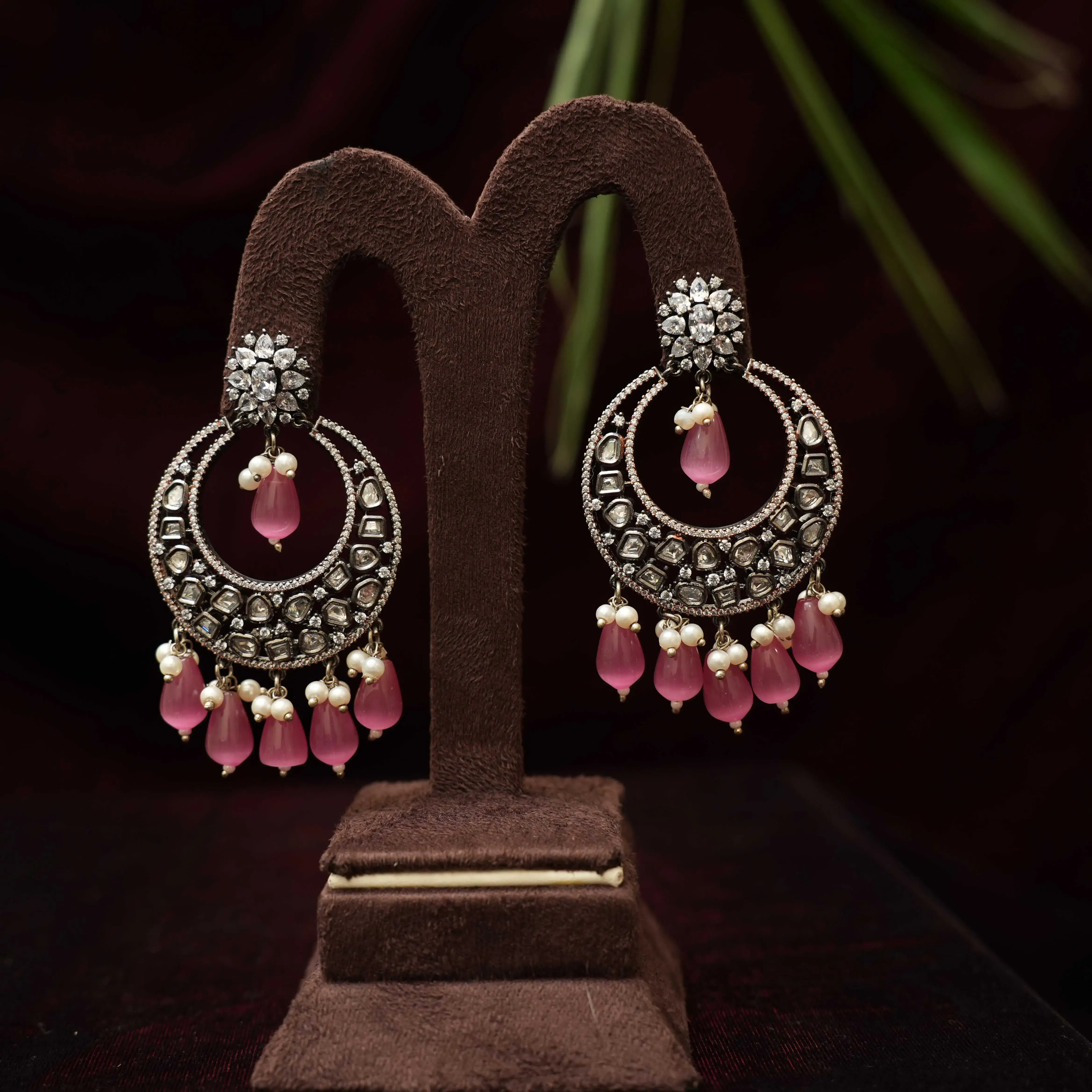 HEEMA DESIGNER EARRINGS - Pastel Pink - Rimli Boutique