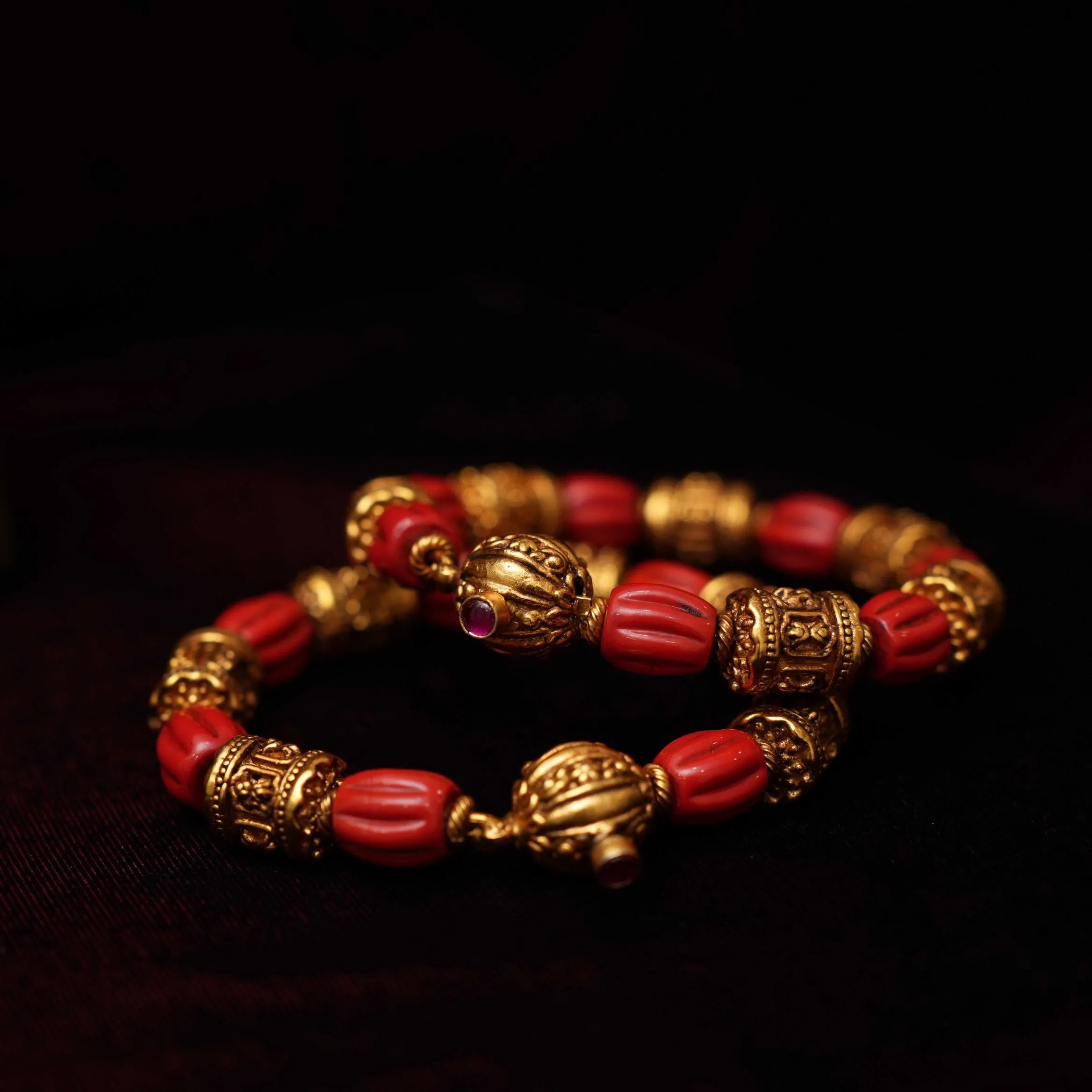 Caitri Silver Coral Bangle - Rimli Boutique