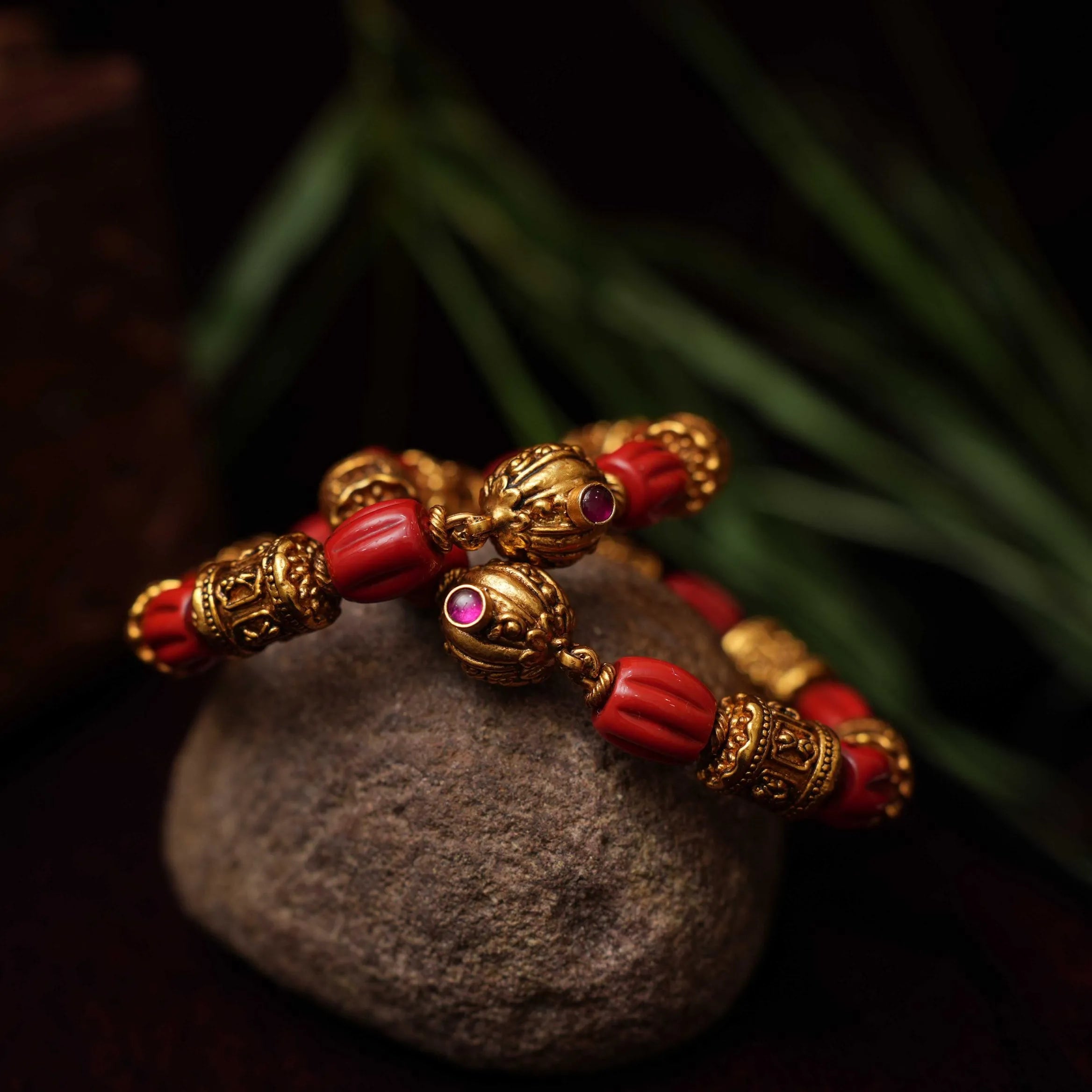 Caitri Silver Coral Bangle - Rimli Boutique