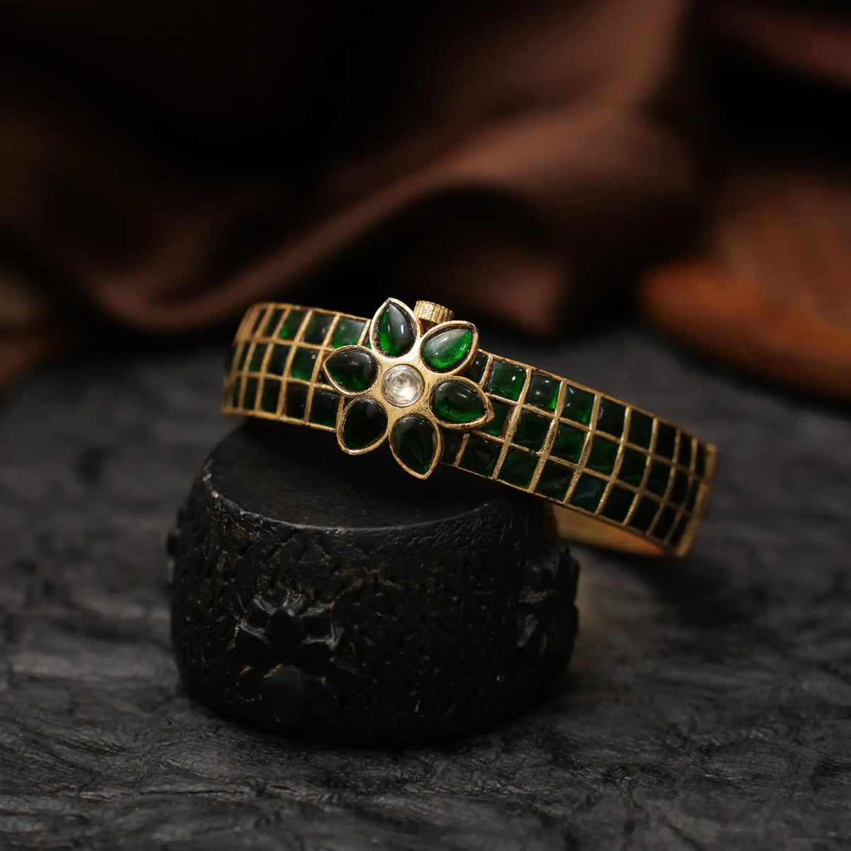Aakesh Polki Bangle - Green