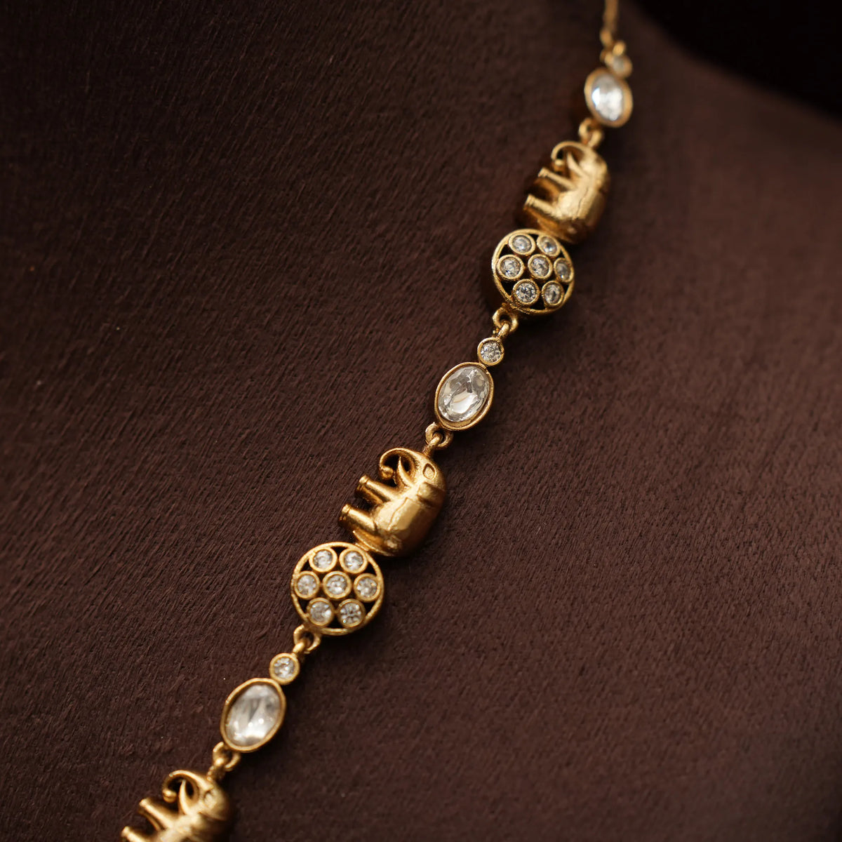 Reyana Victorian Kundan Necklace - Purple