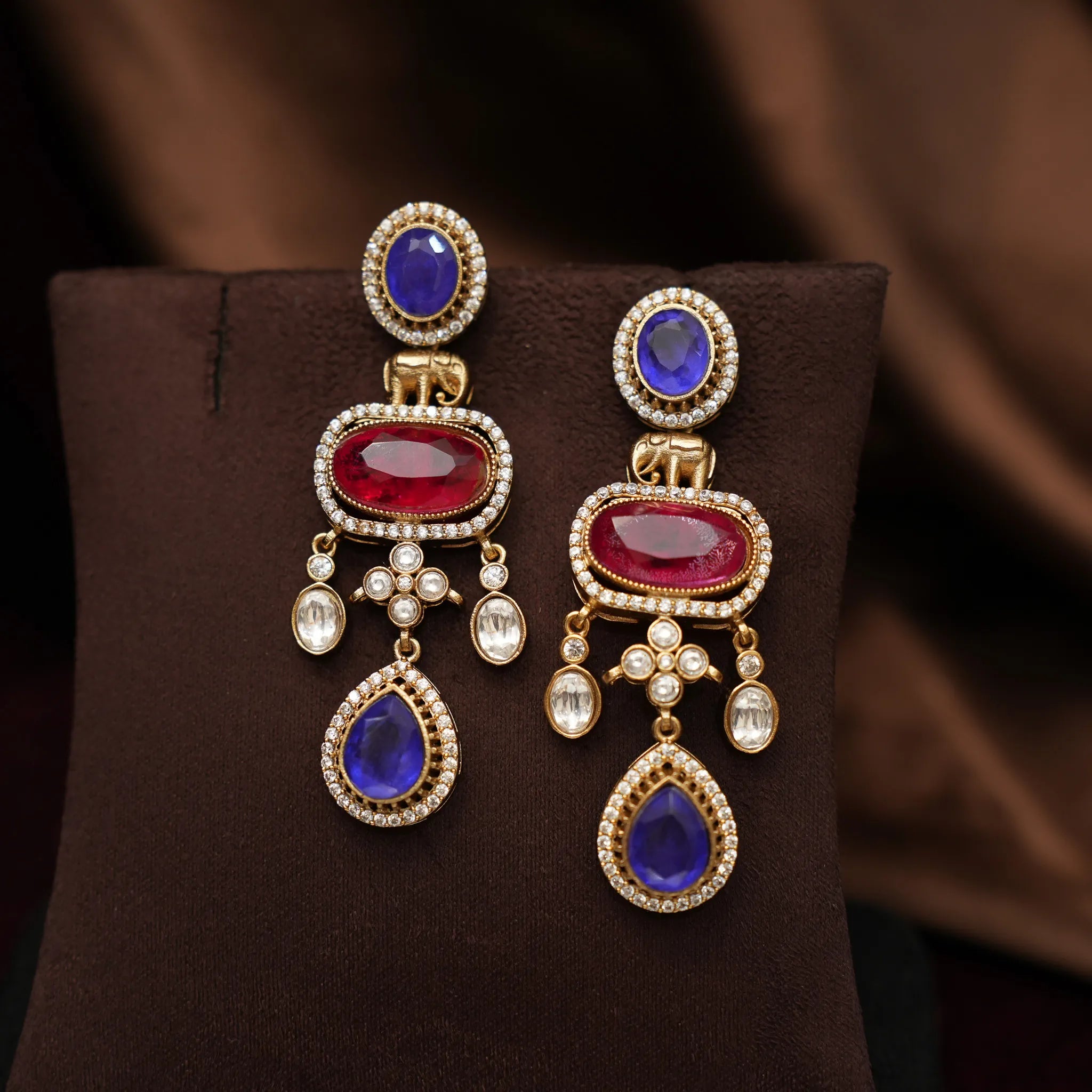 Reyana Victorian Kundan Necklace - Purple