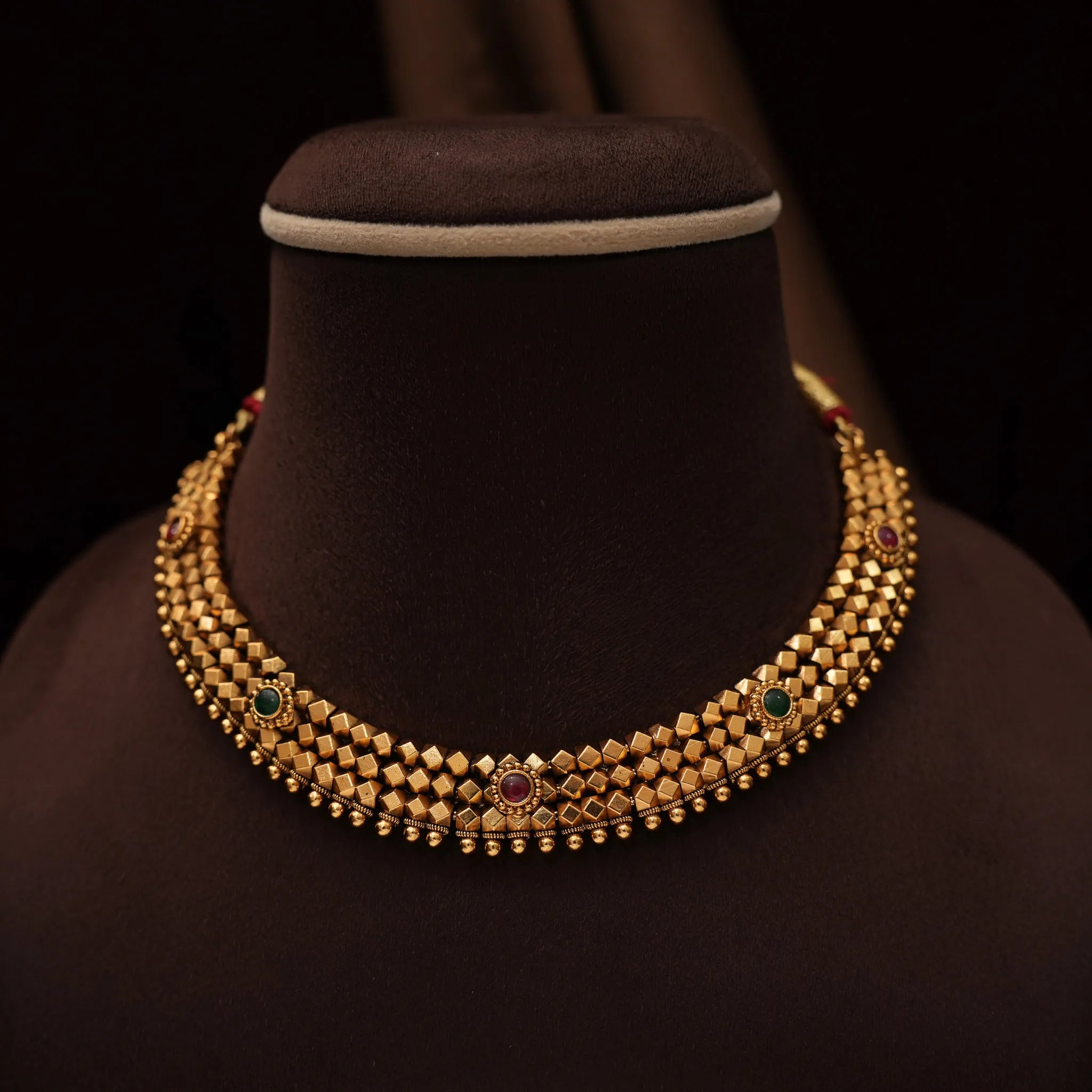 Sachita Antique Choker - Red and Green