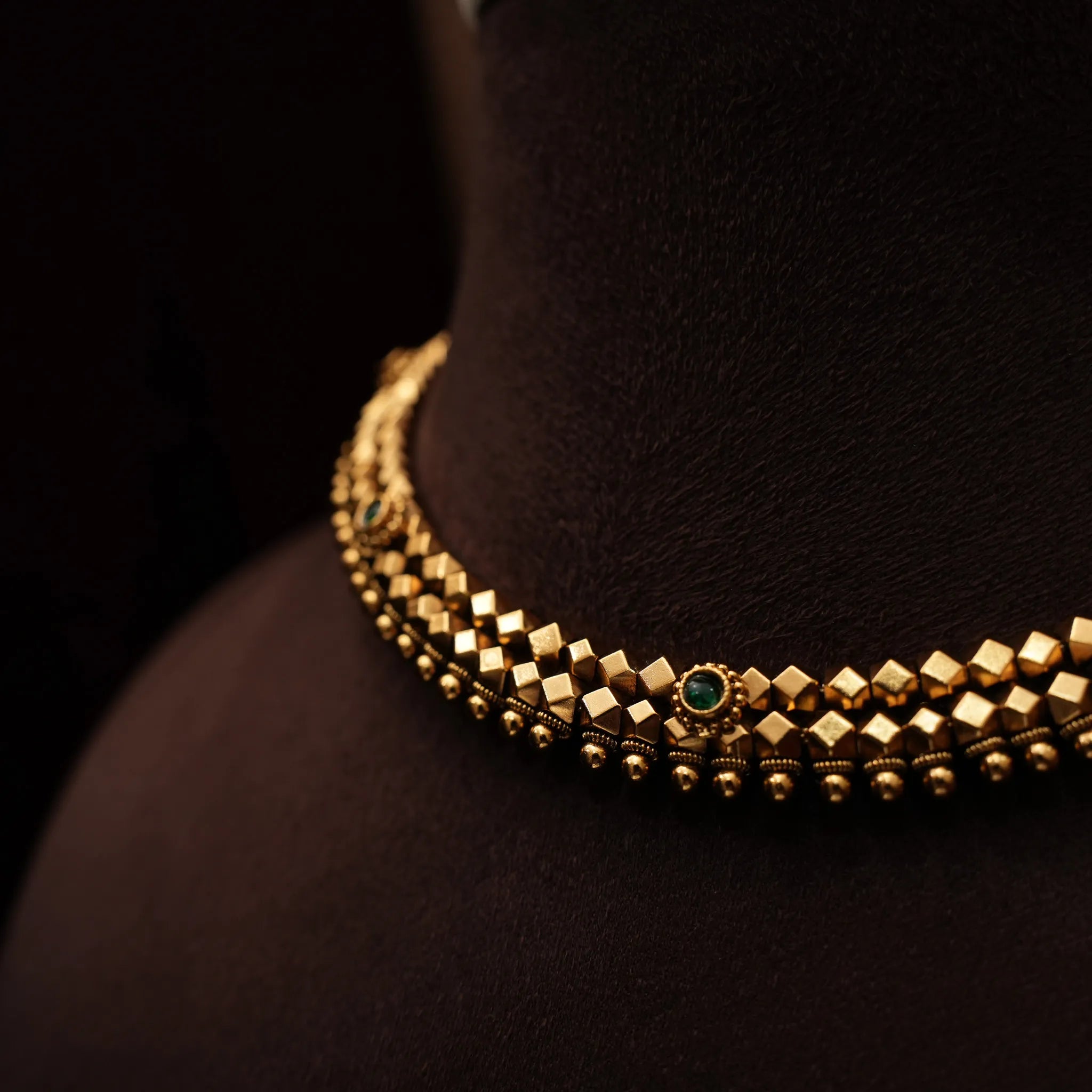 Sachita Antique Choker - Mega Green