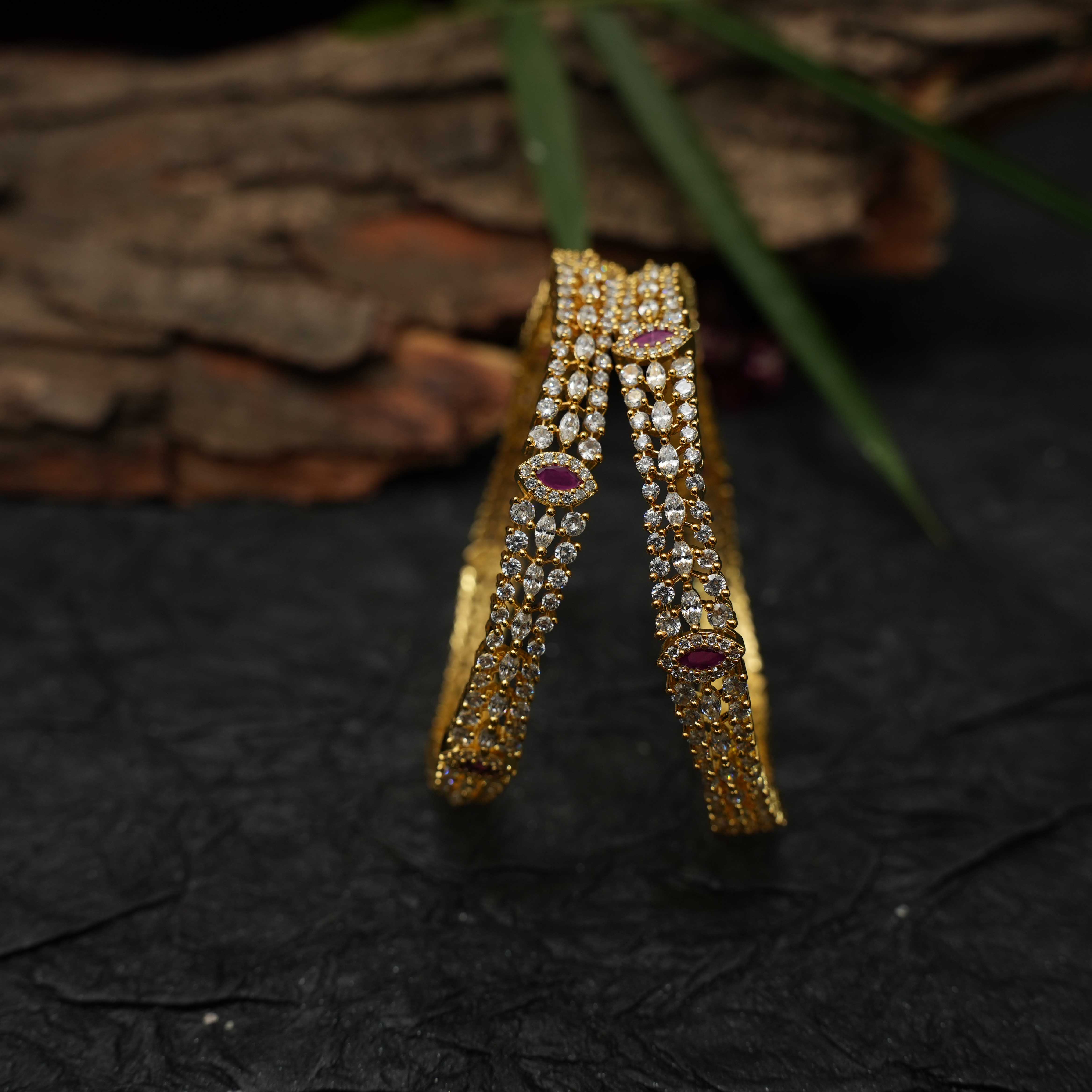 Layla Zircon Bangle (Pair) - Rimli Boutique