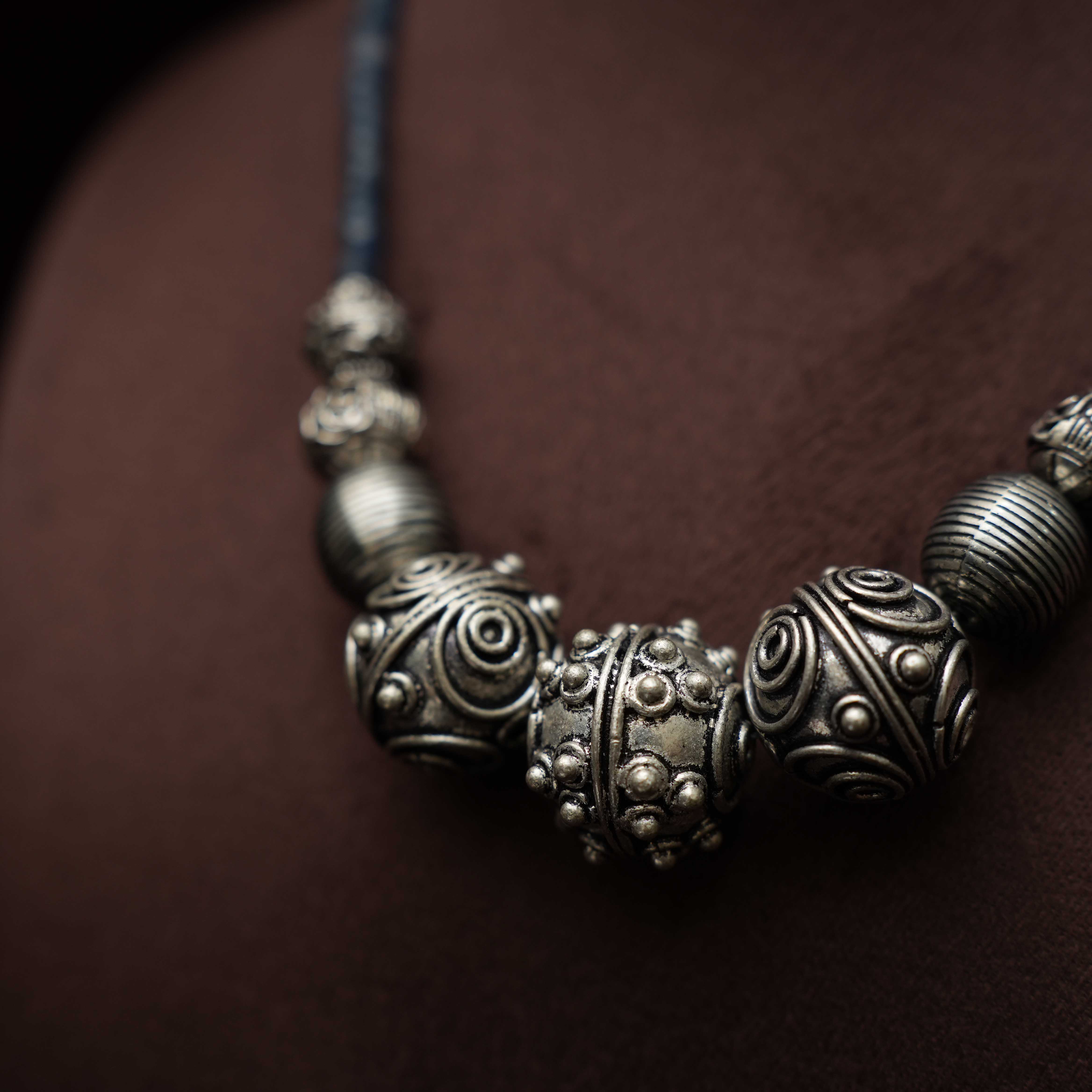Abisha Grey Beaded Necklace