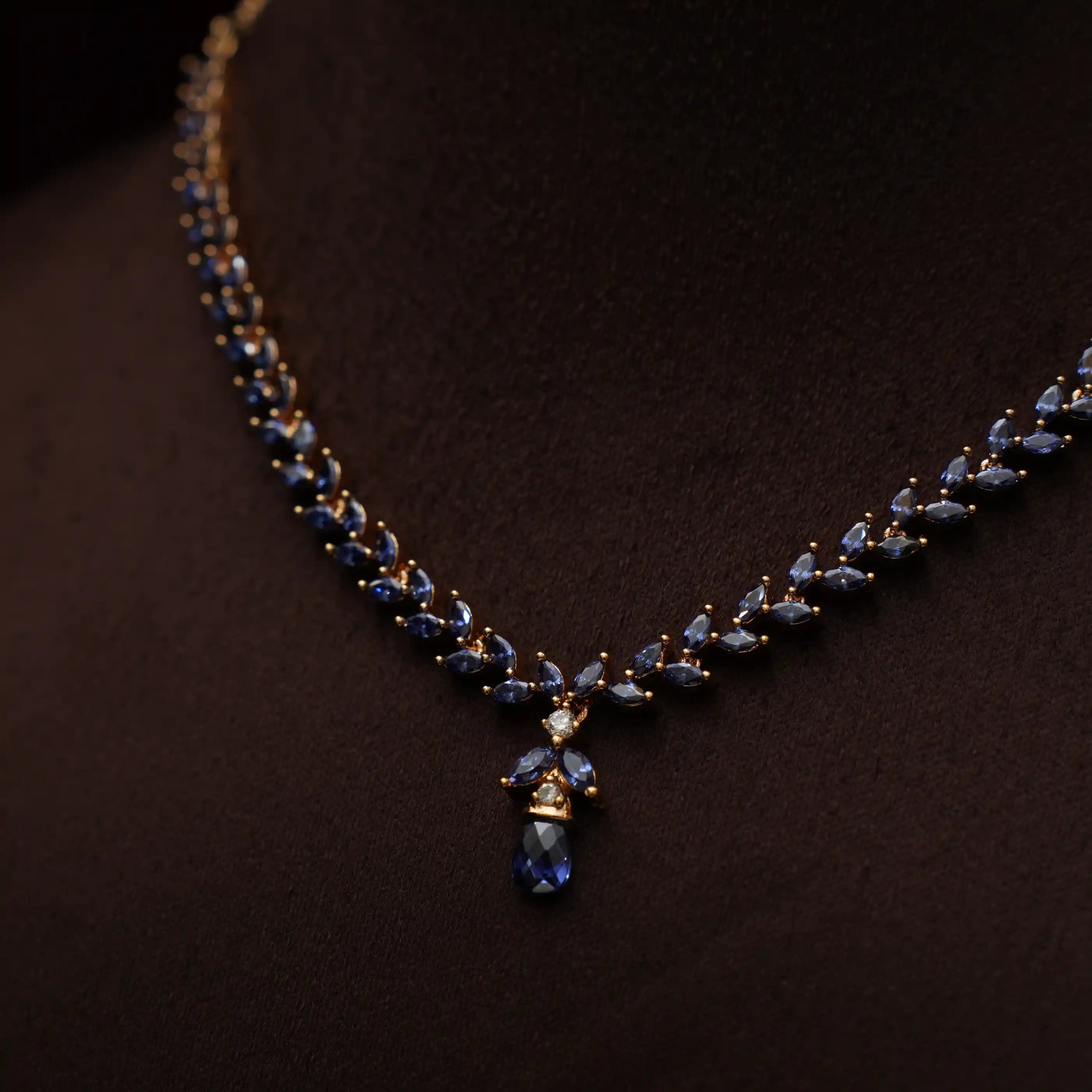 Sakti Zircon Necklace - Blue