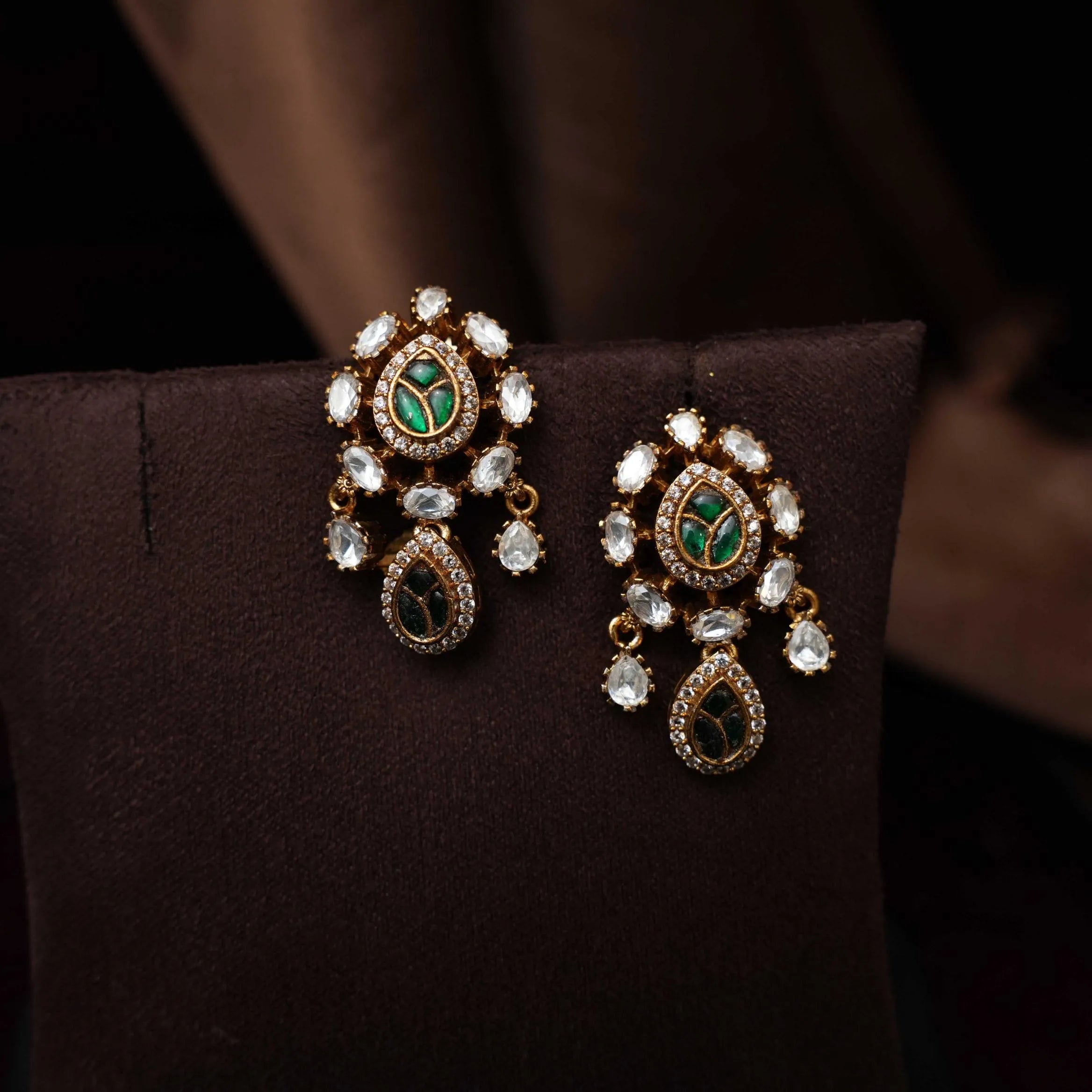 Samaira Victorian Polki Necklace - Dark Green