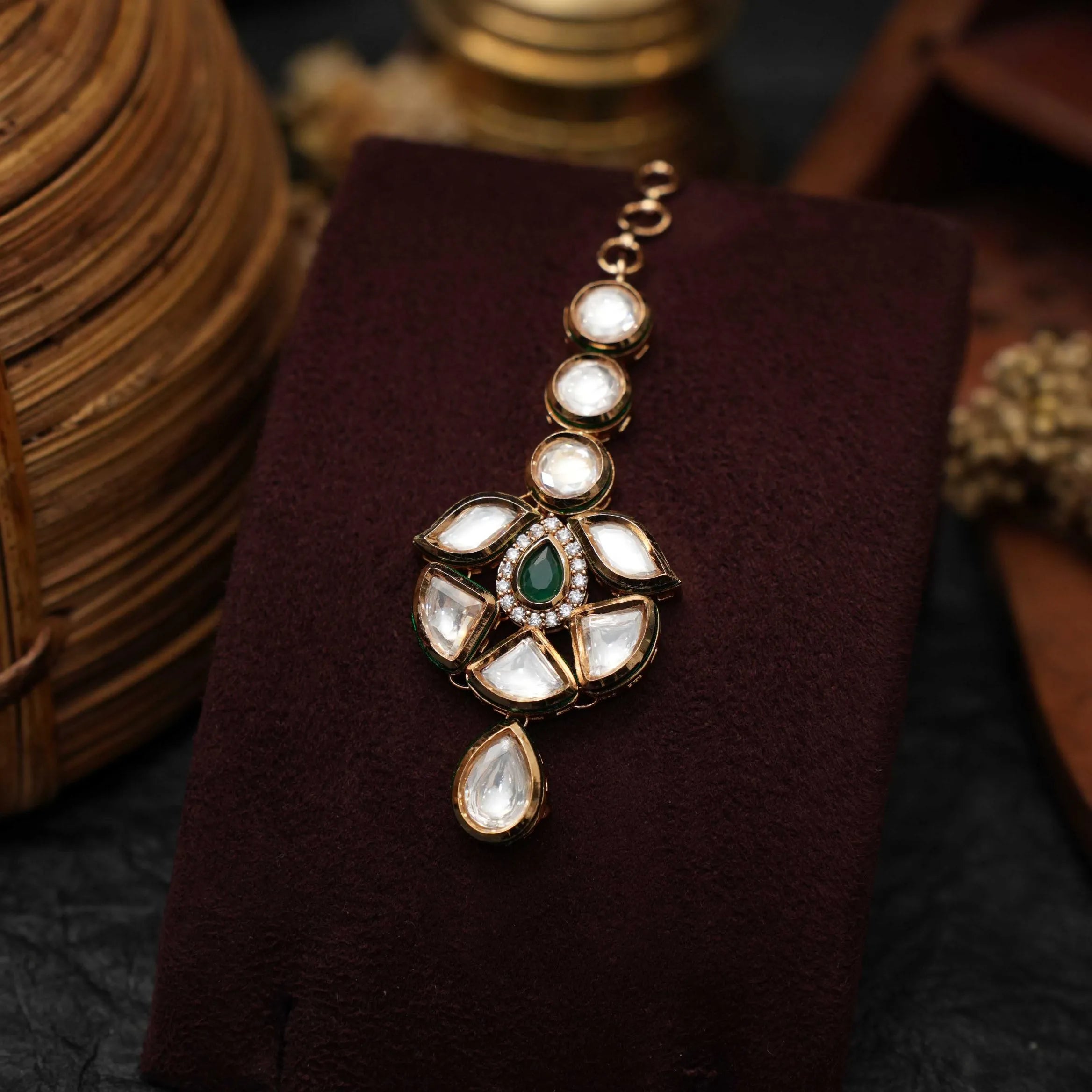 Samriddhi Kundan Tikka - Green