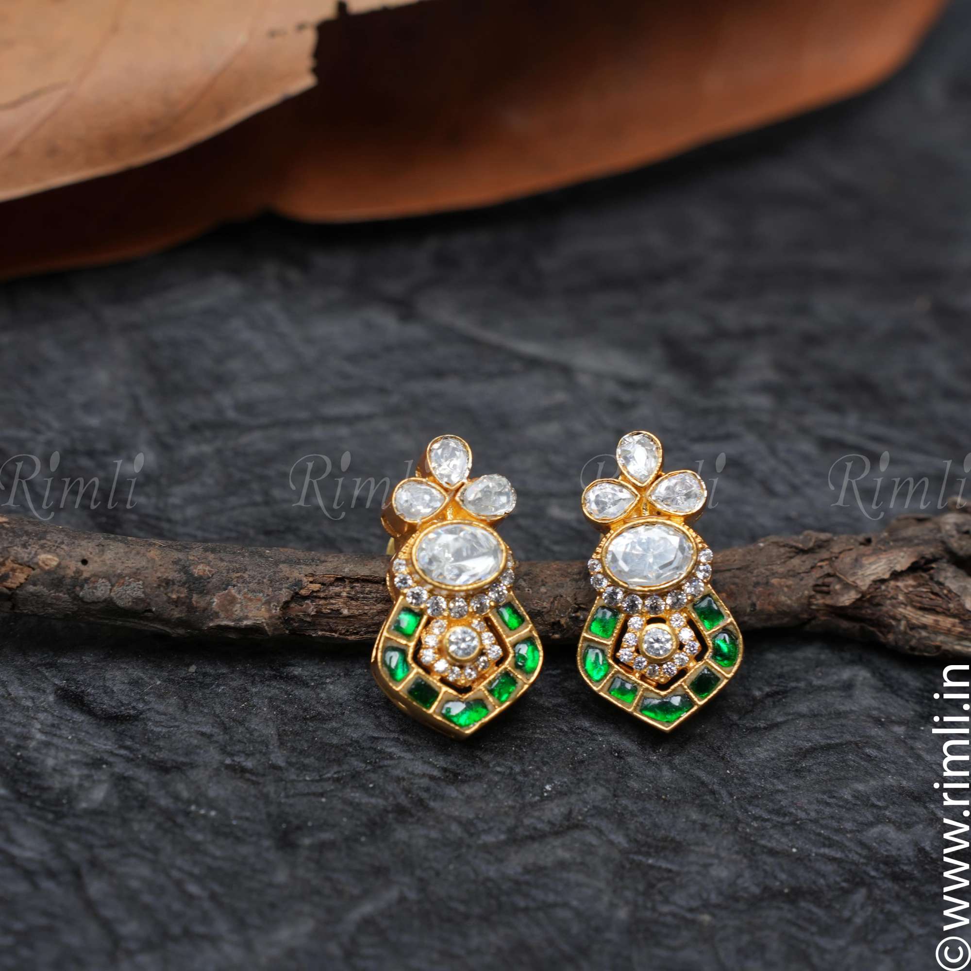 Sana Silver Earrings - Green