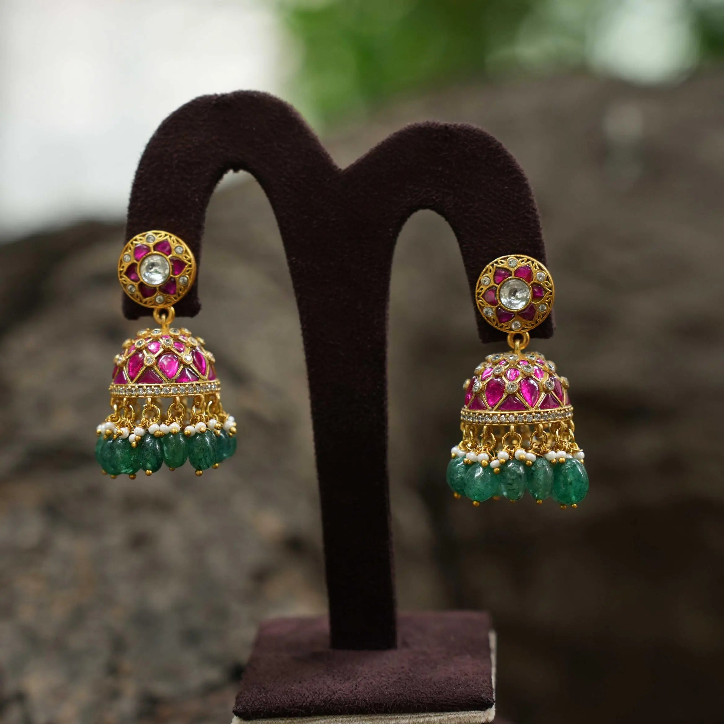 Sangeetha Polki Jhumka Earrings