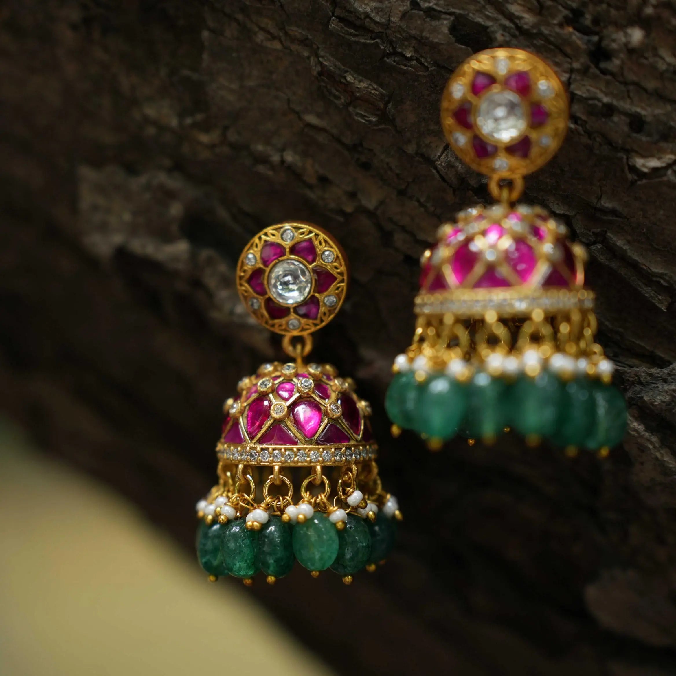 Sangeetha Polki Jhumka Earrings