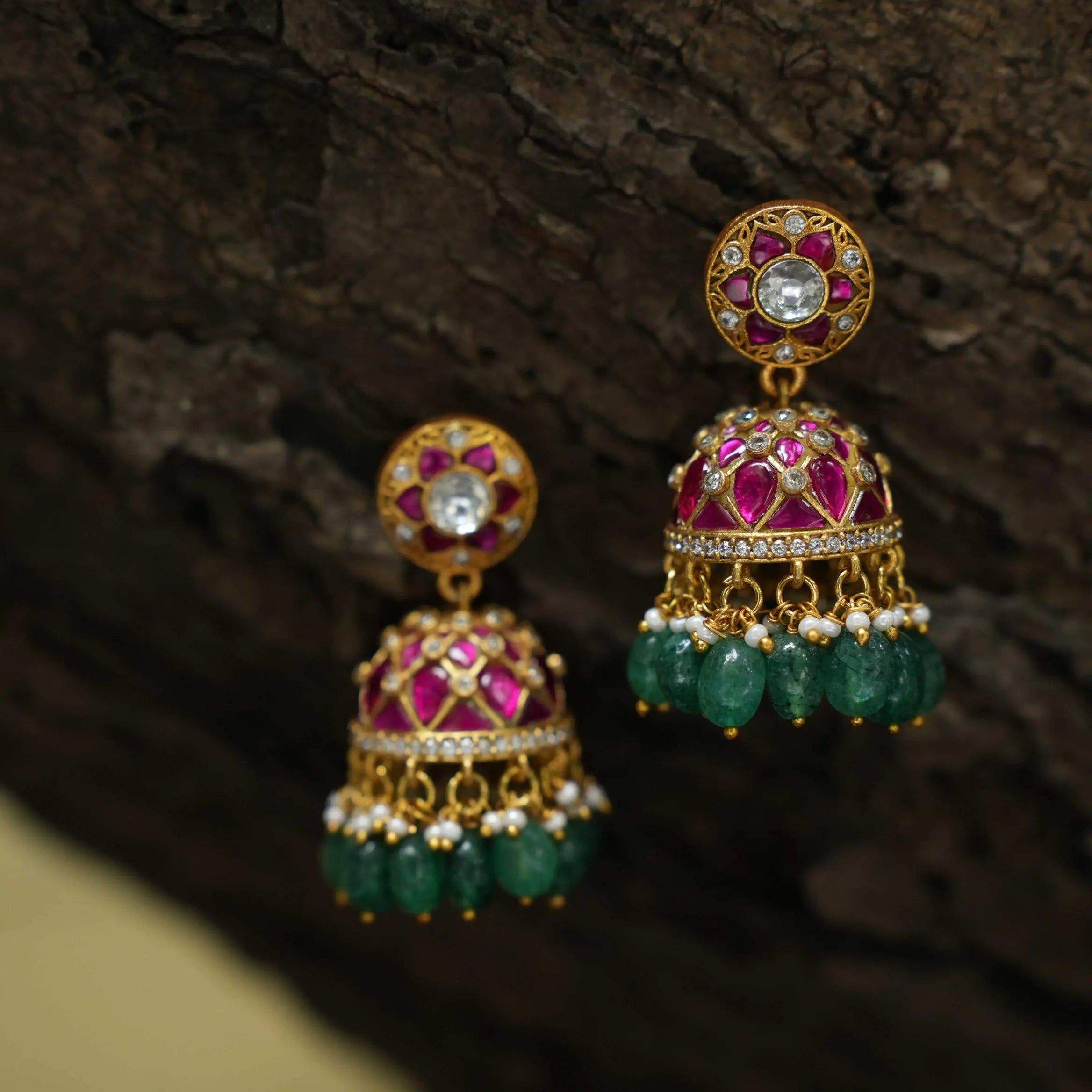 Sangeetha Polki Jhumka Earrings