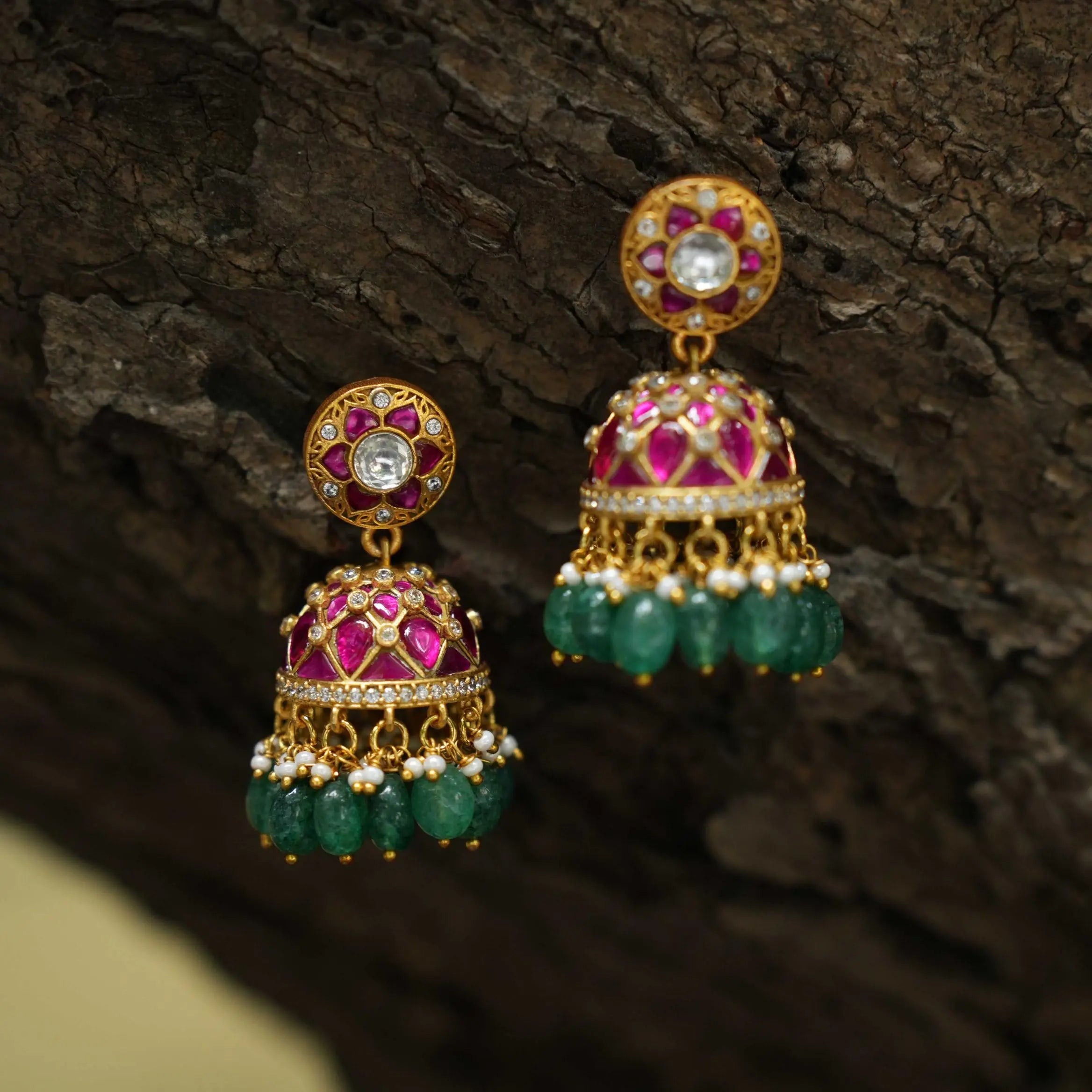 Sangeetha Polki Jhumka Earrings