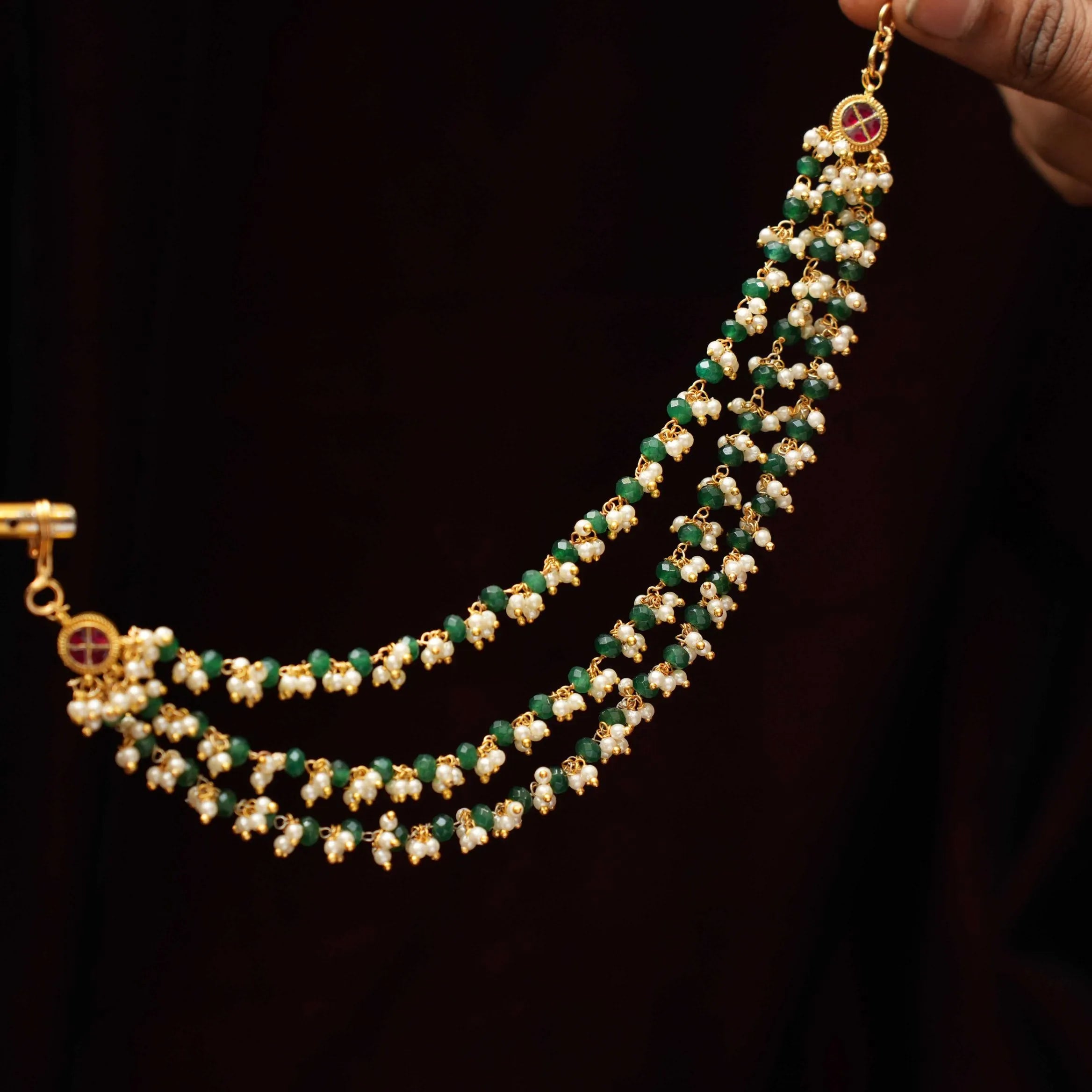 Sanjana Polki Ear Chain
