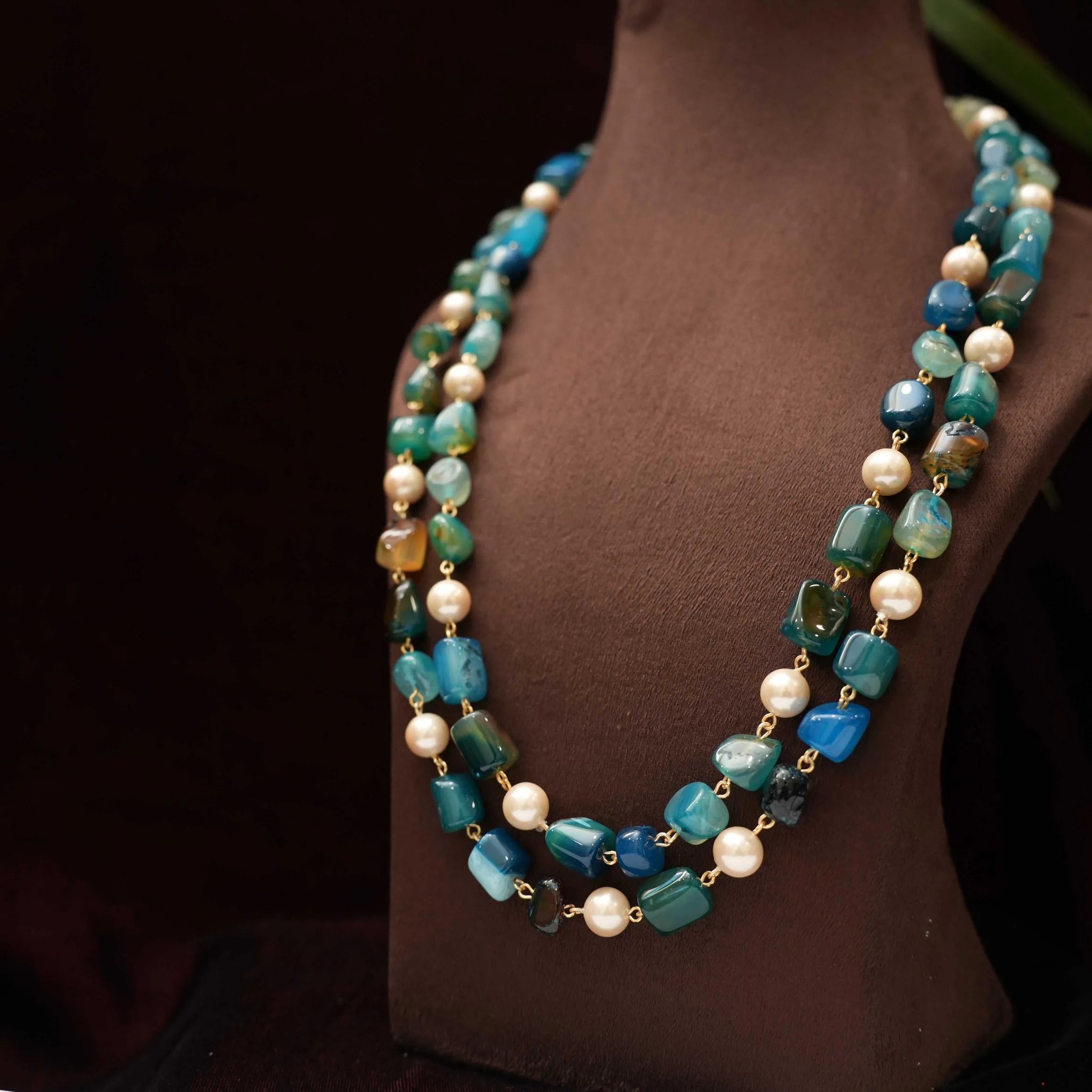 Sanvika Beaded Necklace - Blue