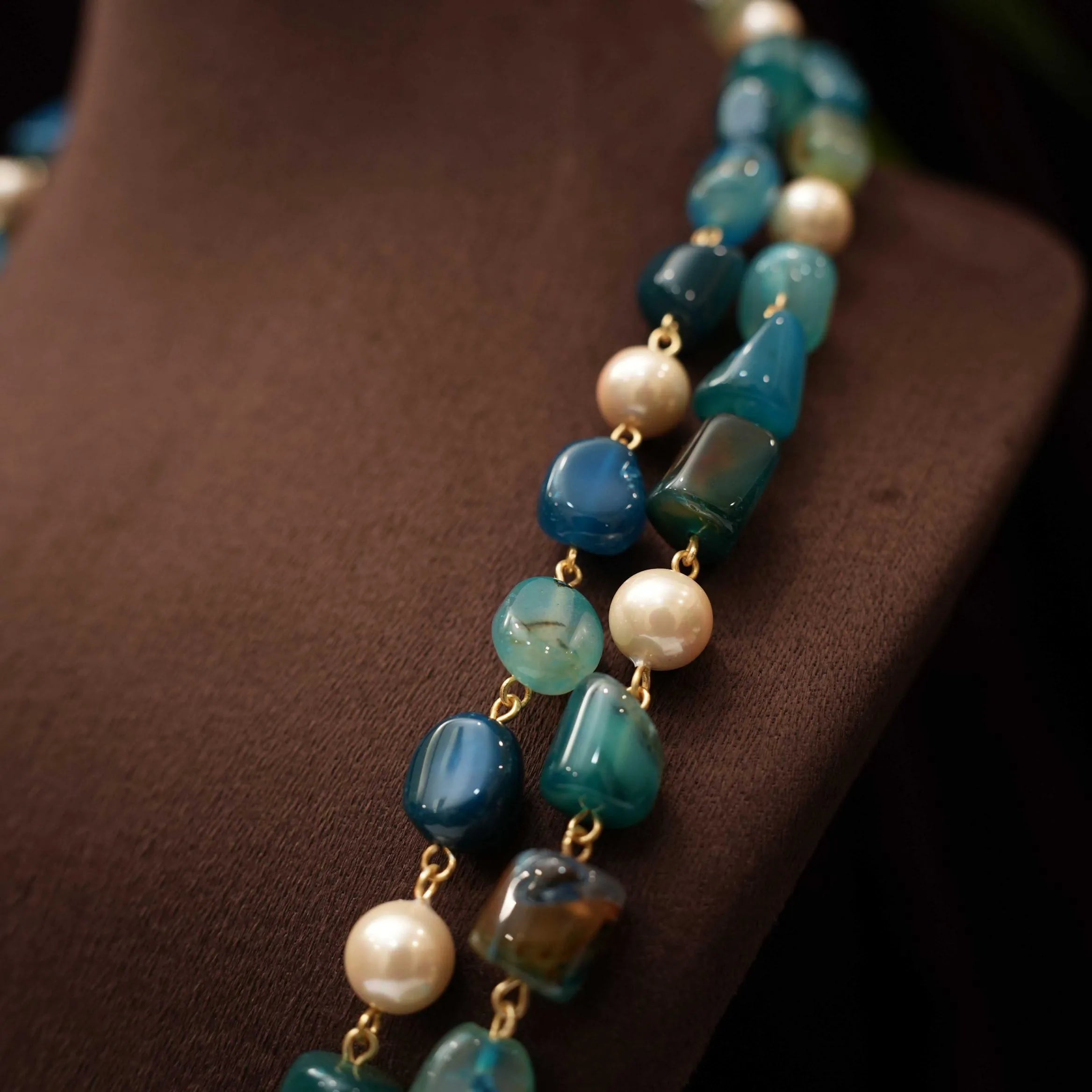 Sanvika Beaded Necklace - Blue