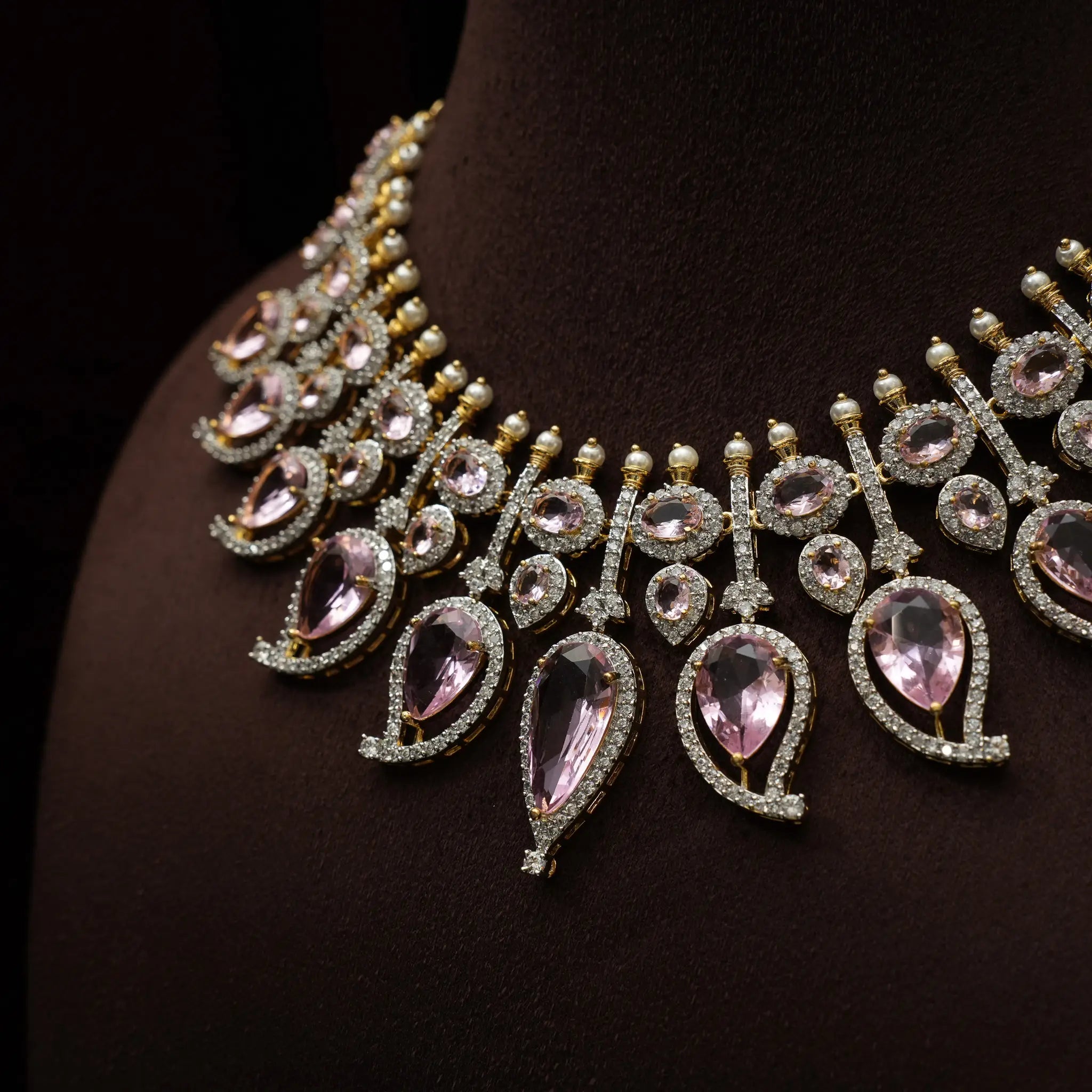Sanvy Zircon Necklace - Water Pink