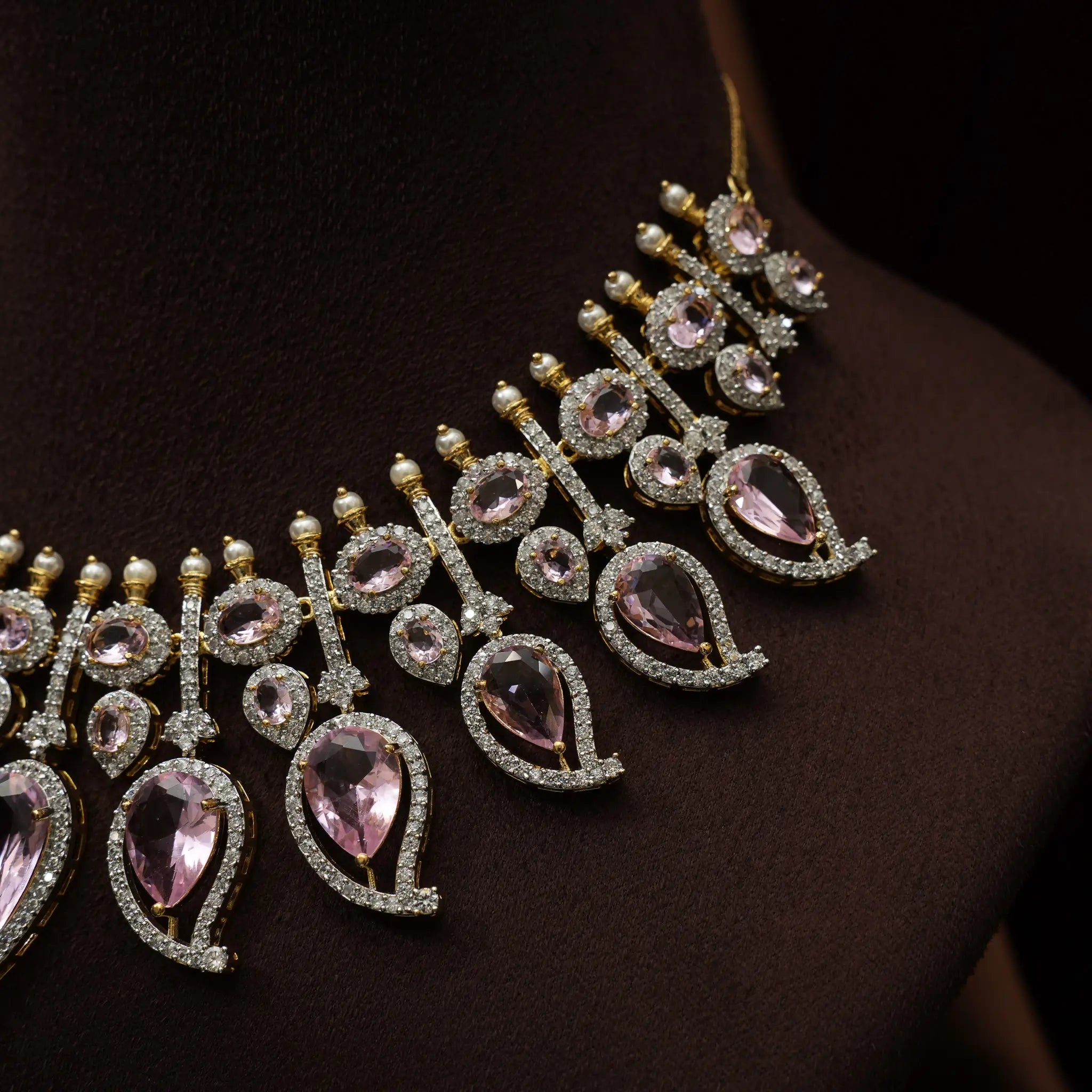 Sanvy Zircon Necklace - Water Pink