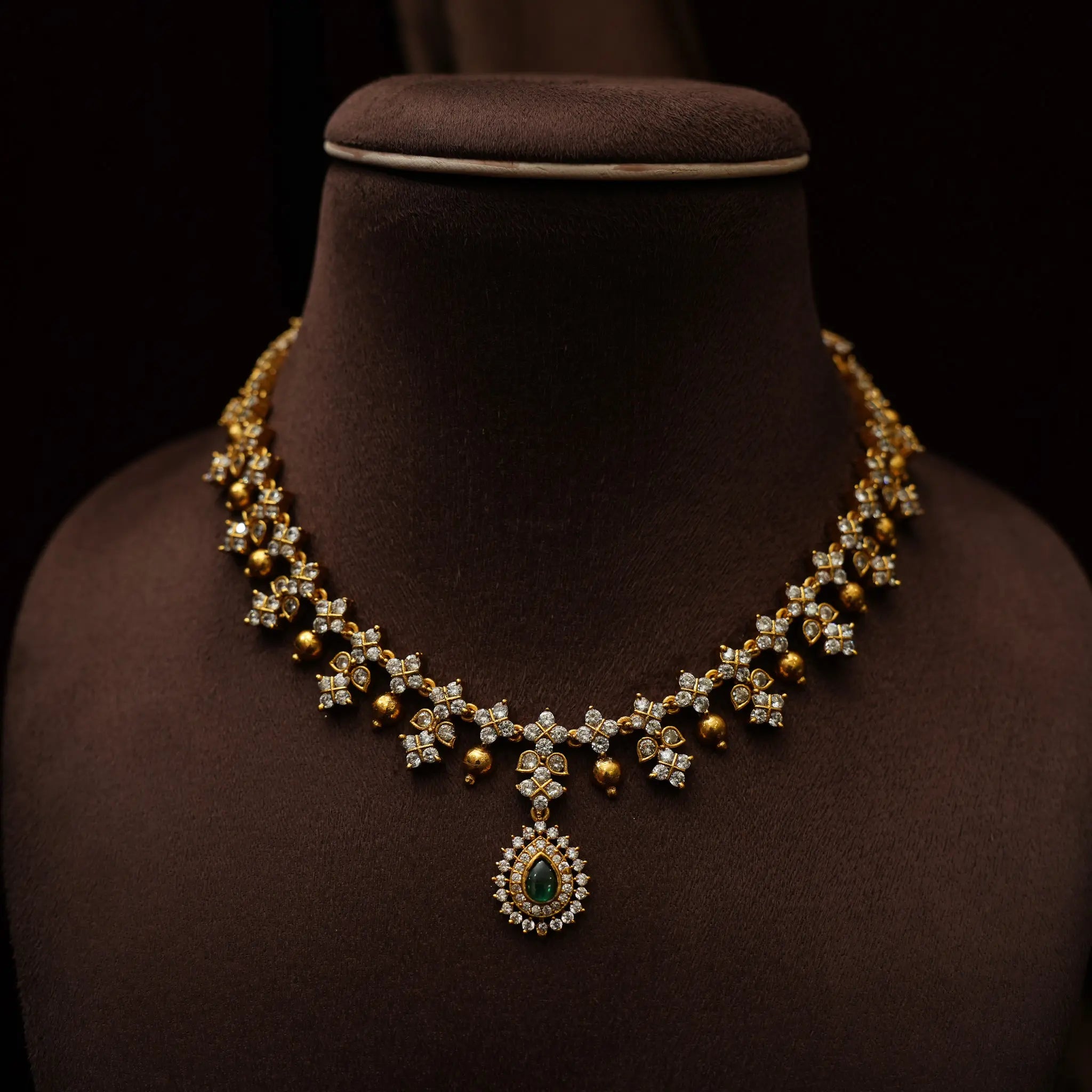 Sanya Zircon Necklace - Green
