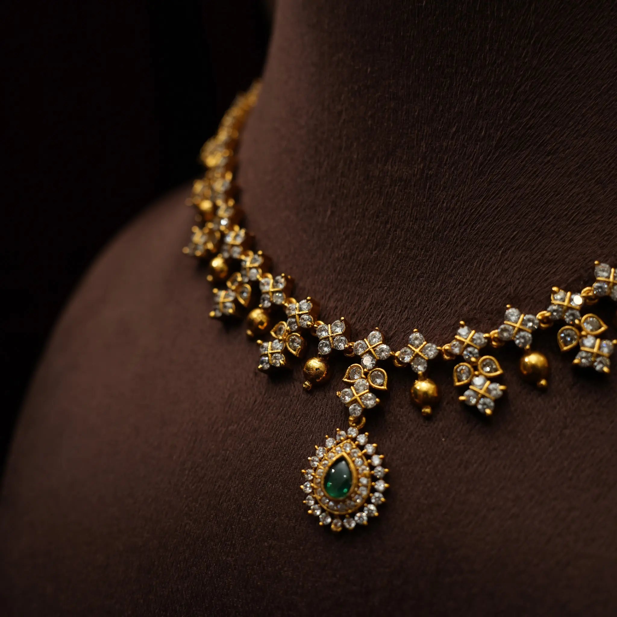 Sanya Zircon Necklace - Green