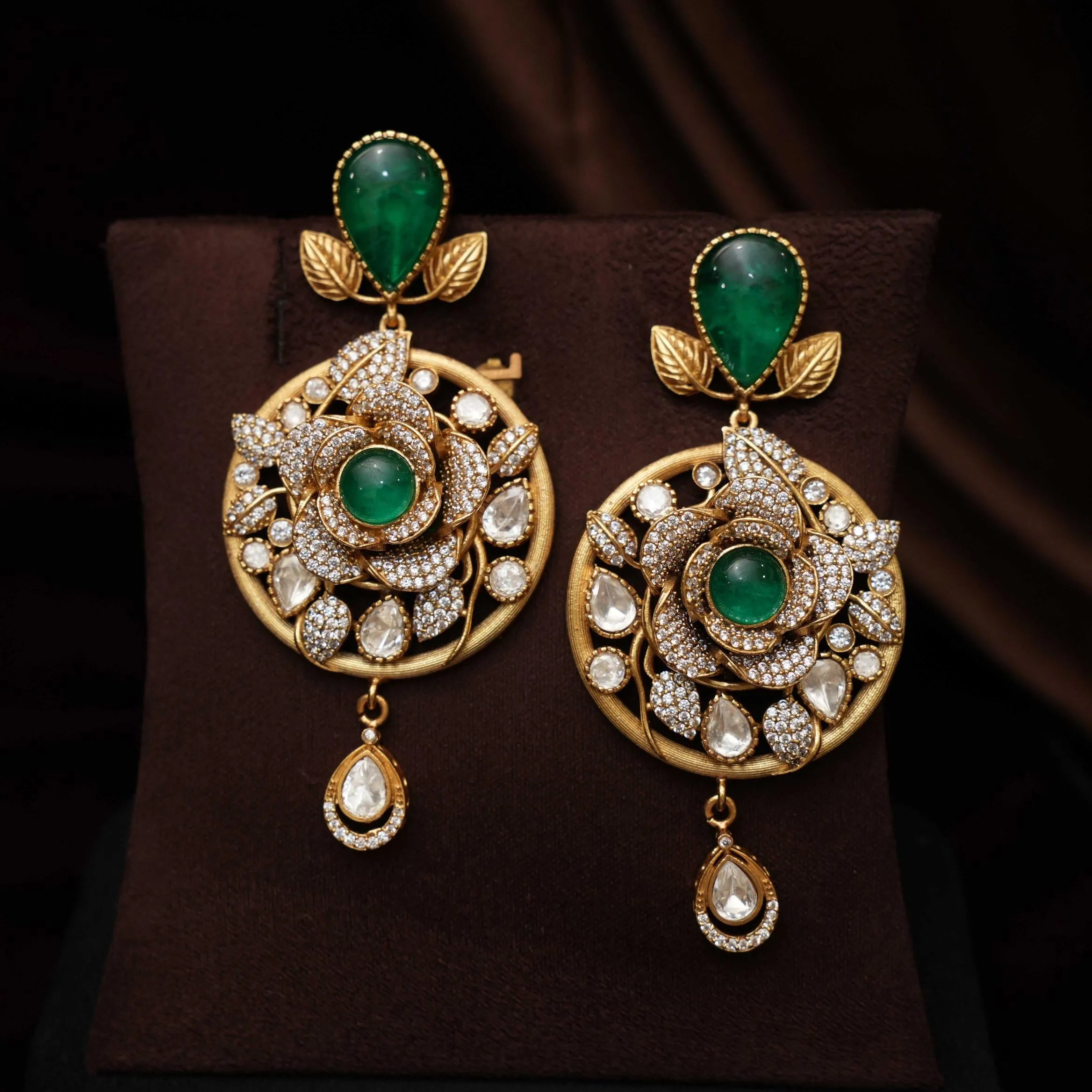 Sarisha Beaded Polki Necklace - Green