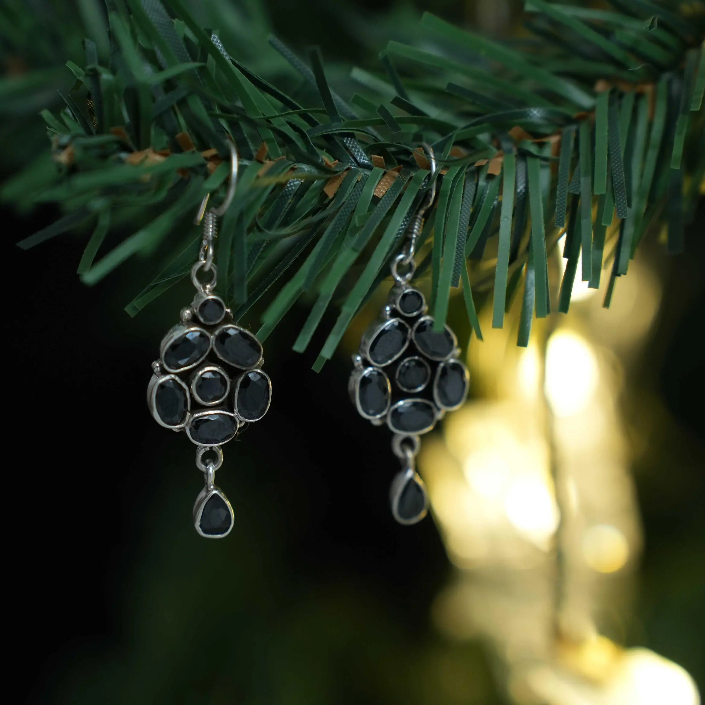 Saveer Silver Oxidised Earrings