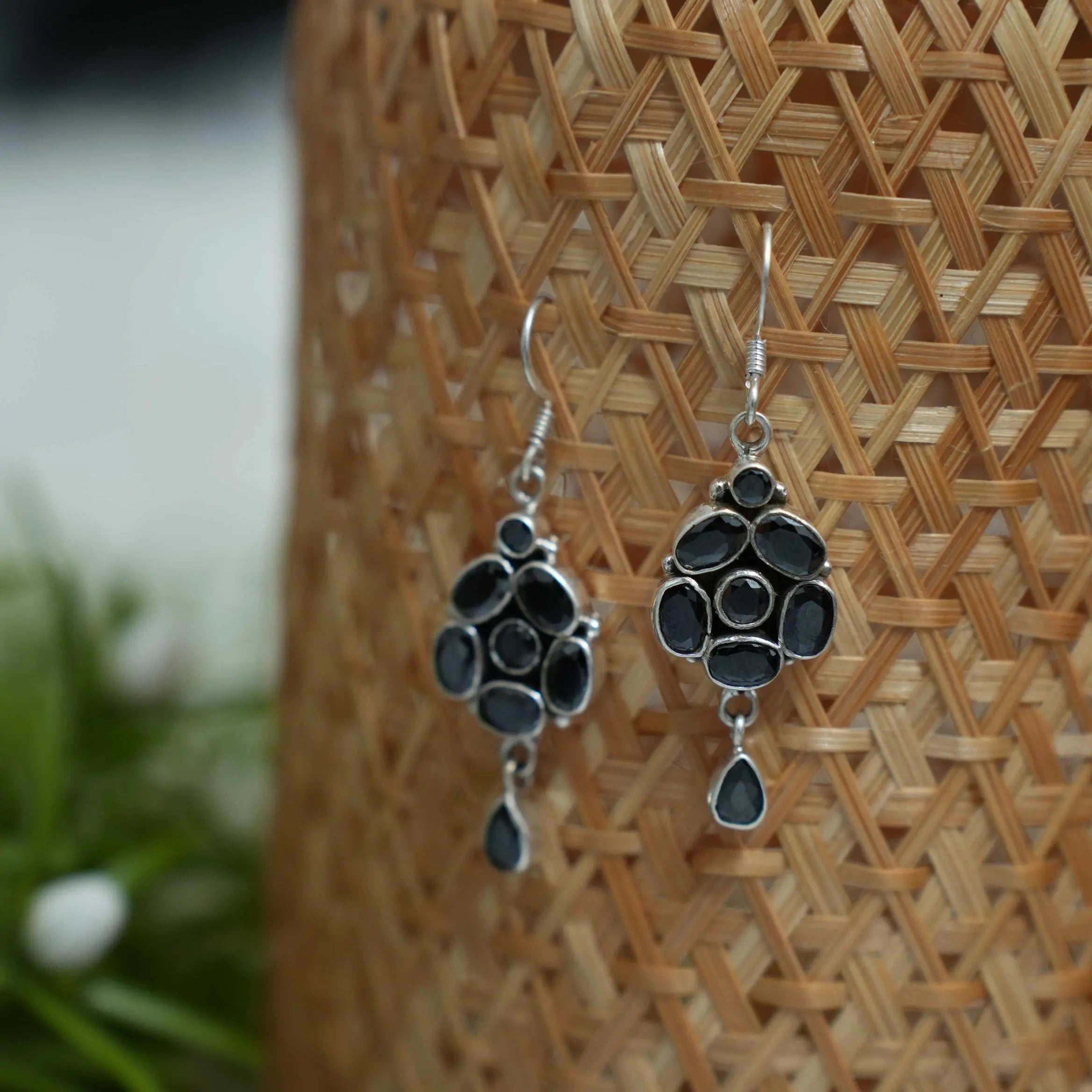 Saveer Silver Oxidised Earrings