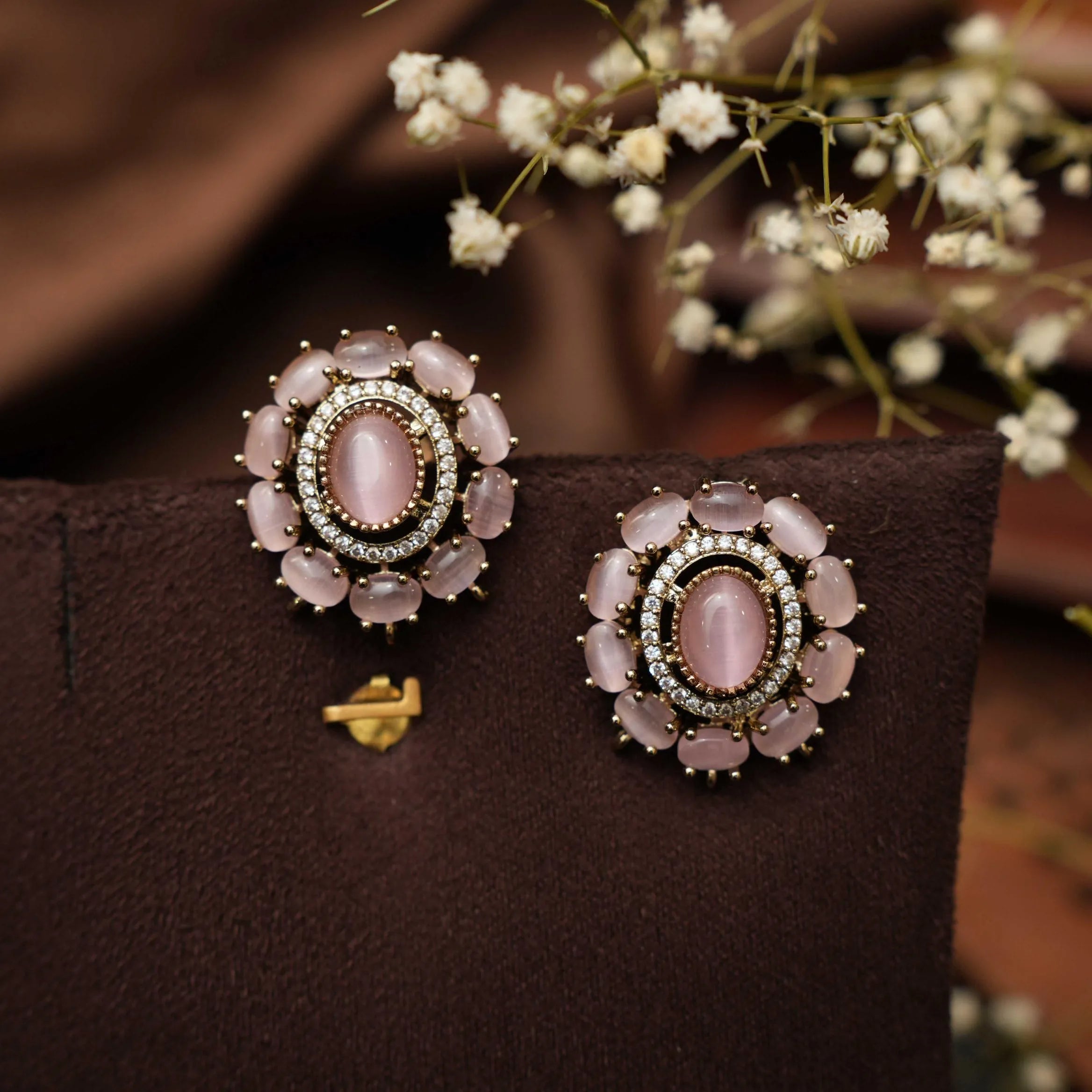 Savi Polki Ear Stud - Pastel Pink