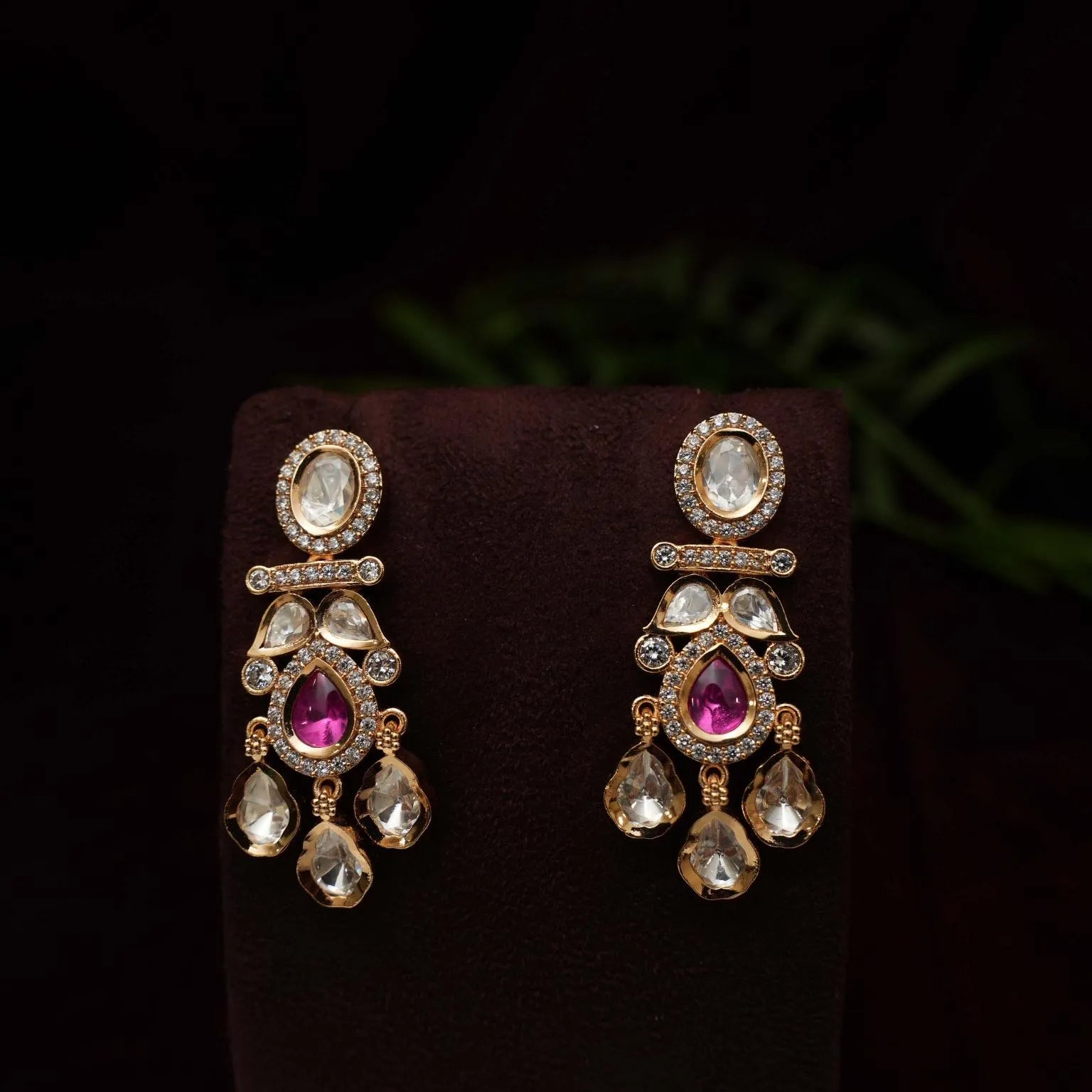 Savya Polki Earrings - Pastel Pink - Rimli Boutique