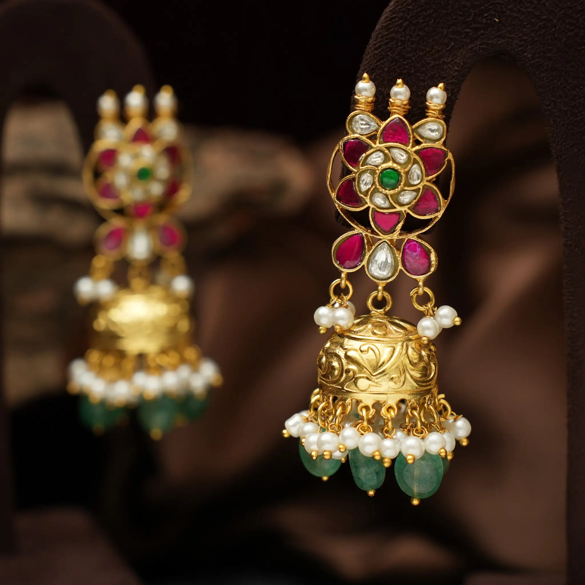 Sawyer Polki Jhumka Earrings