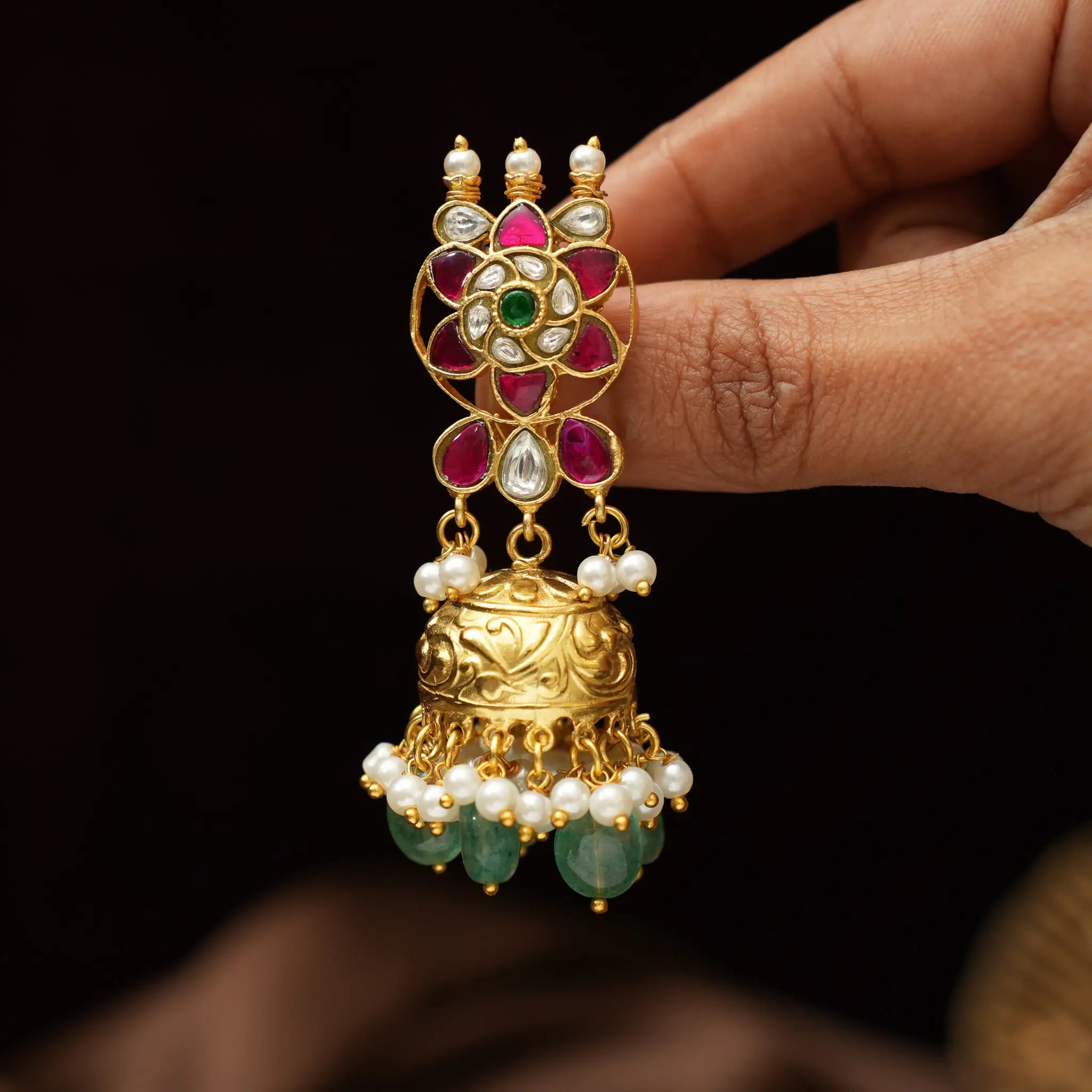 Sawyer Polki Jhumka Earrings