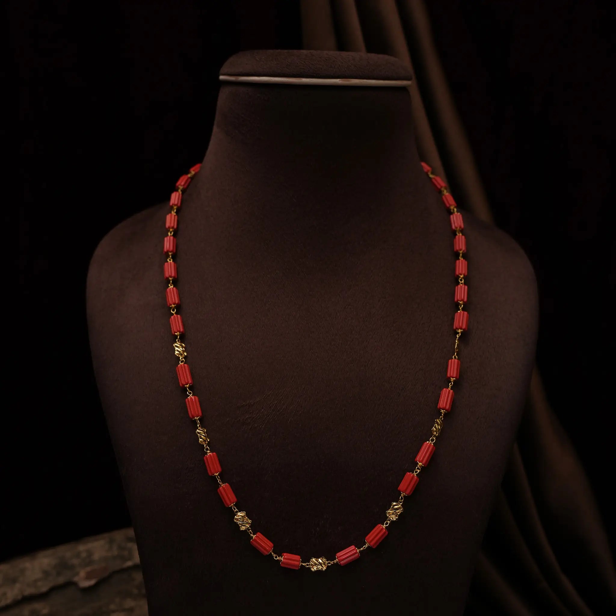 Shakti Coral Beaded Necklace