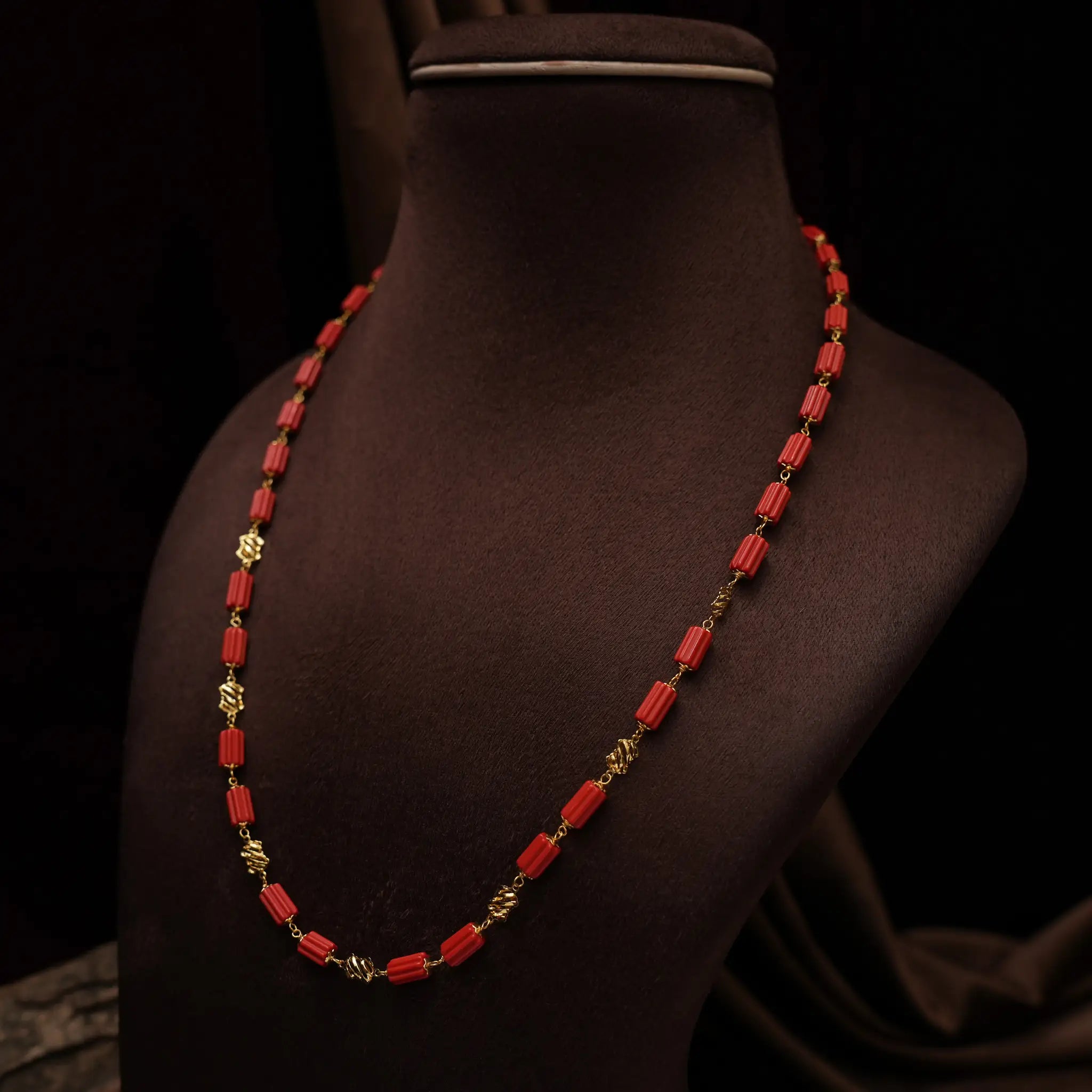 Shakti Coral Beaded Necklace