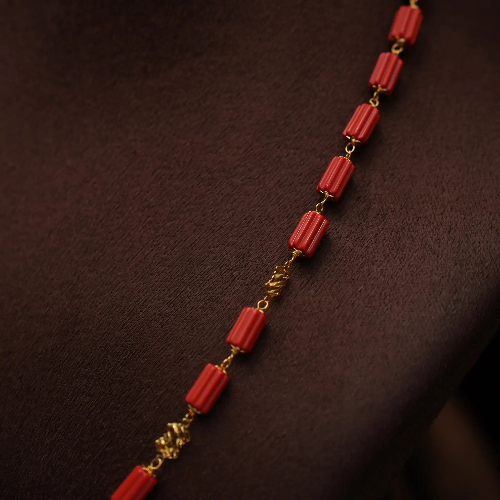 Shakti Coral Beaded Necklace