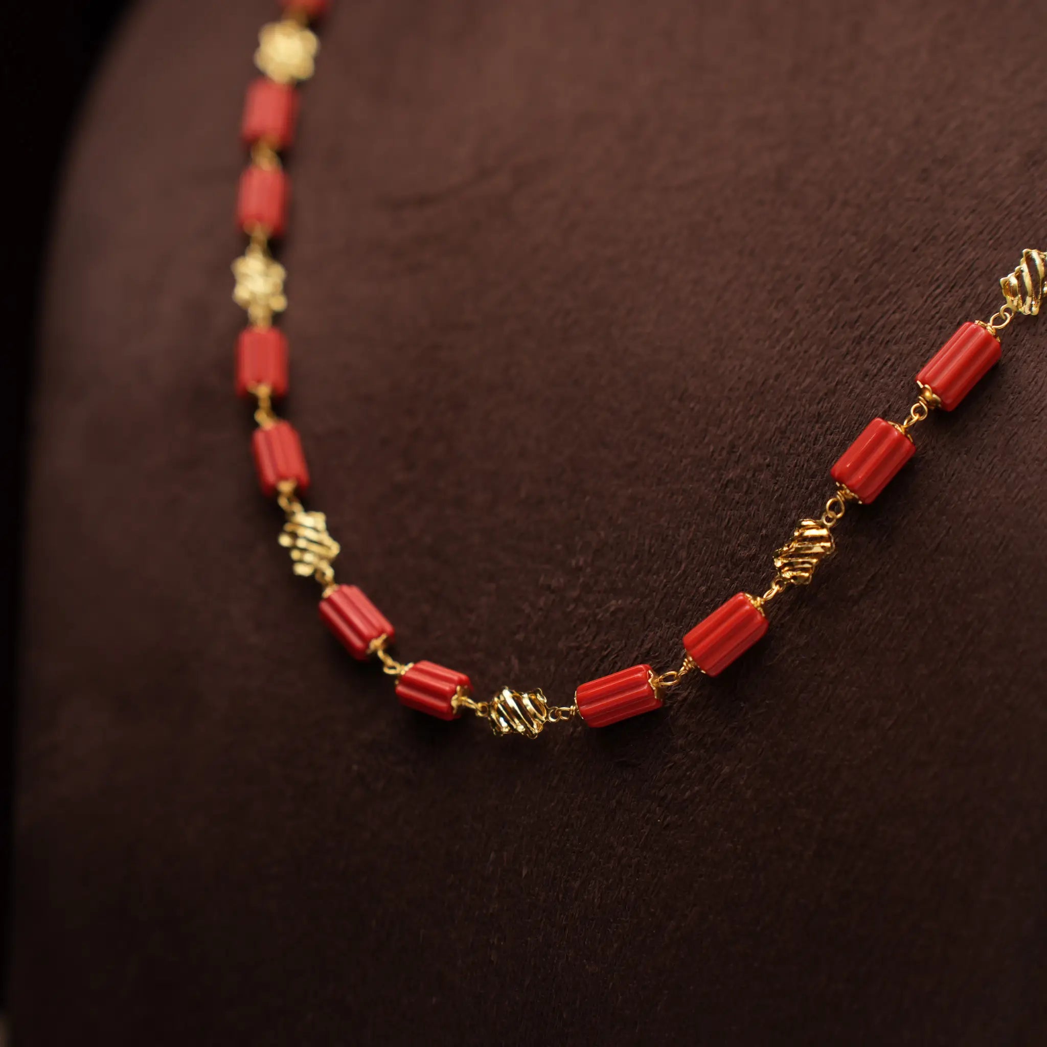 Shakti Coral Beaded Necklace
