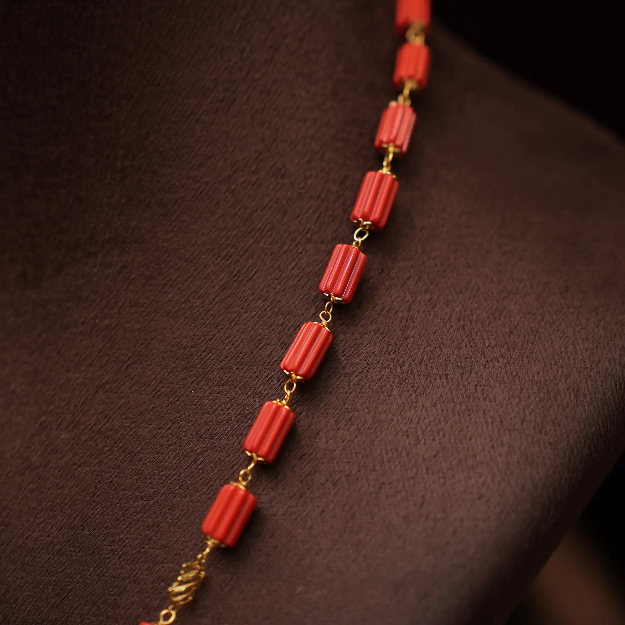 Shakti Coral Beaded Necklace