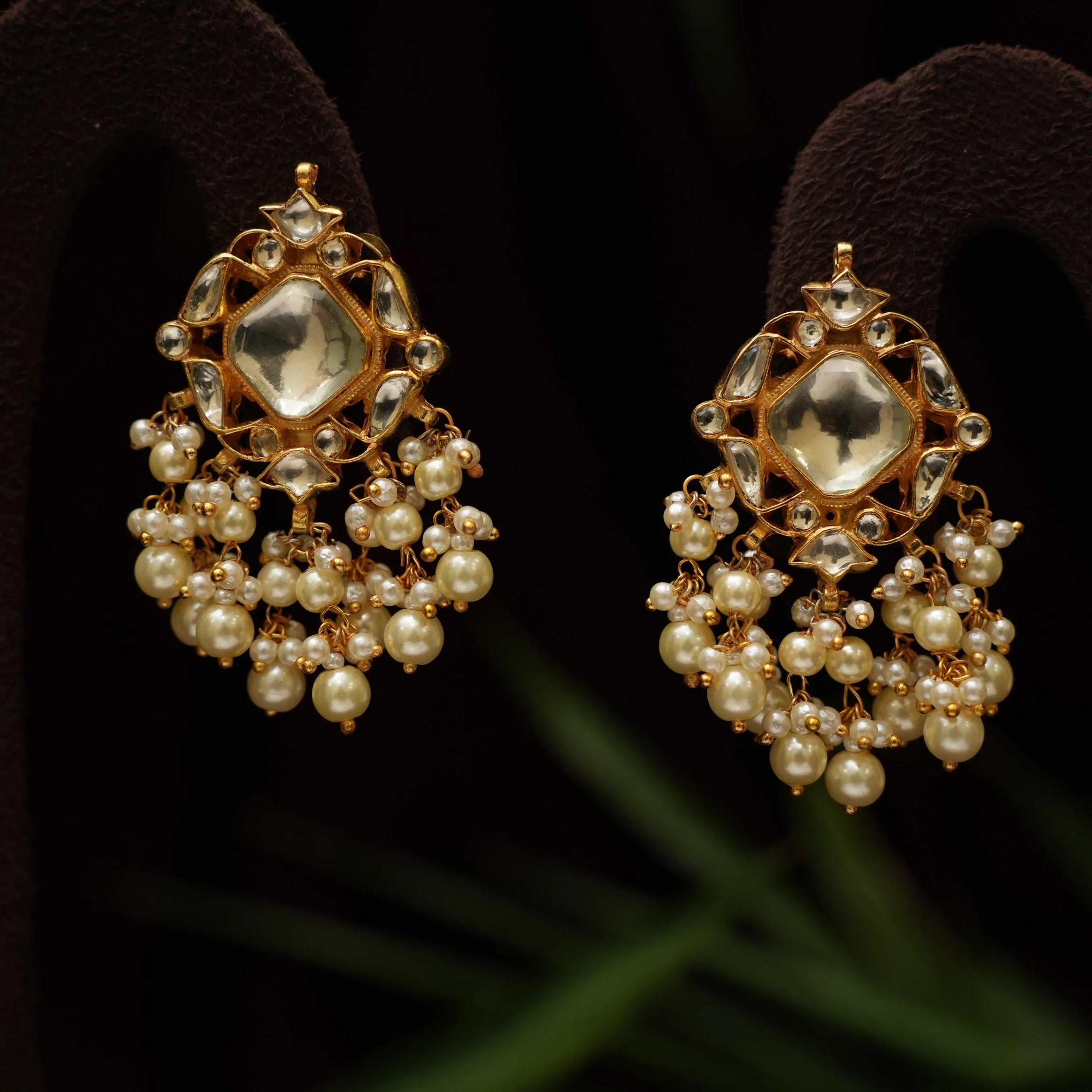 Shakti Polki Earrings - Pearl - Rimli Boutique