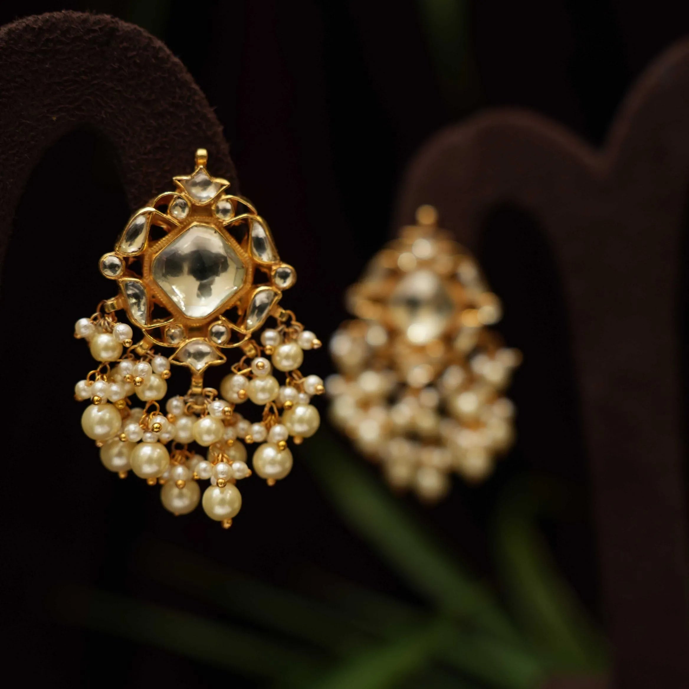 Shakti Polki Earrings - Pearl - Rimli Boutique