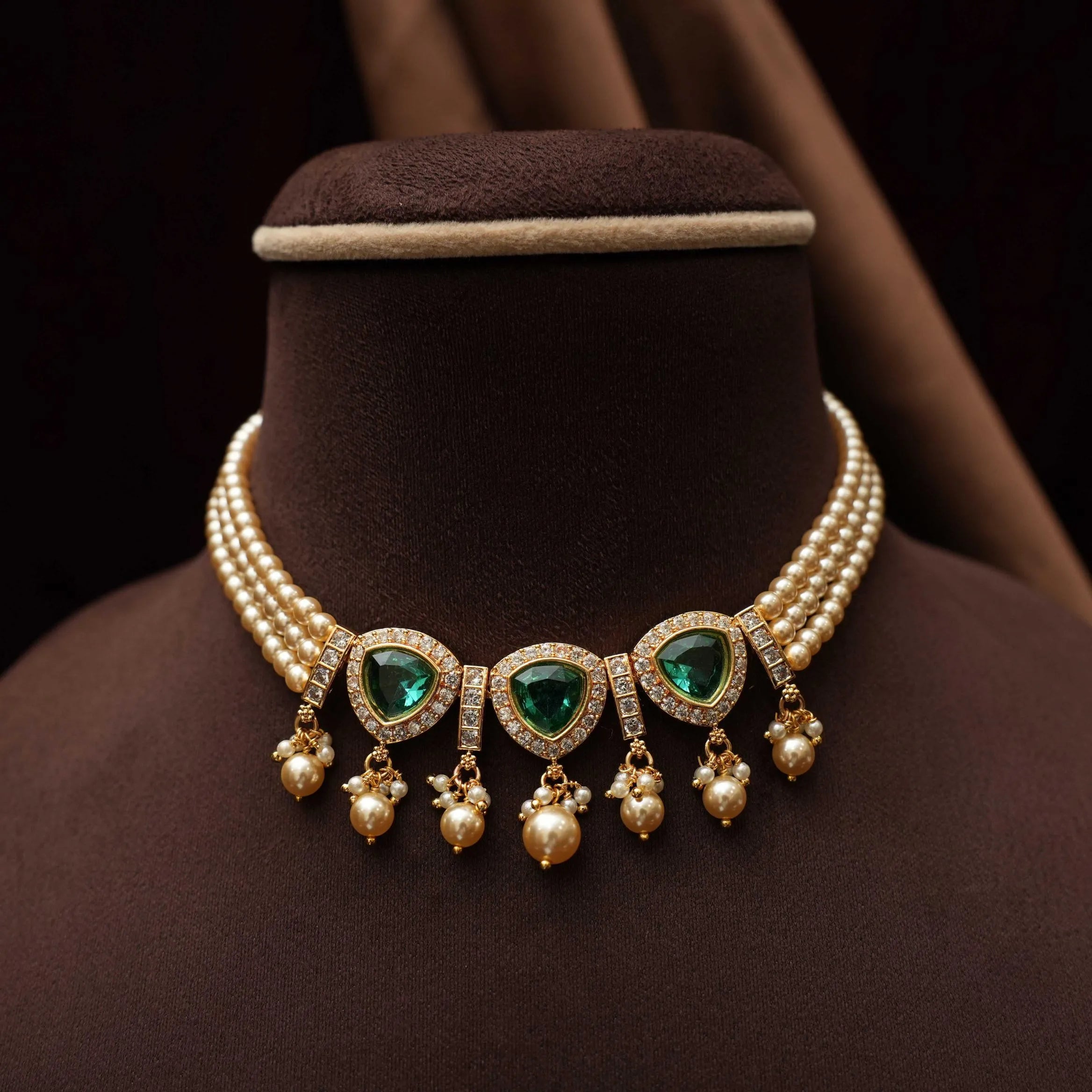 Shanti Beaded Pearl Choker - Pastel Green