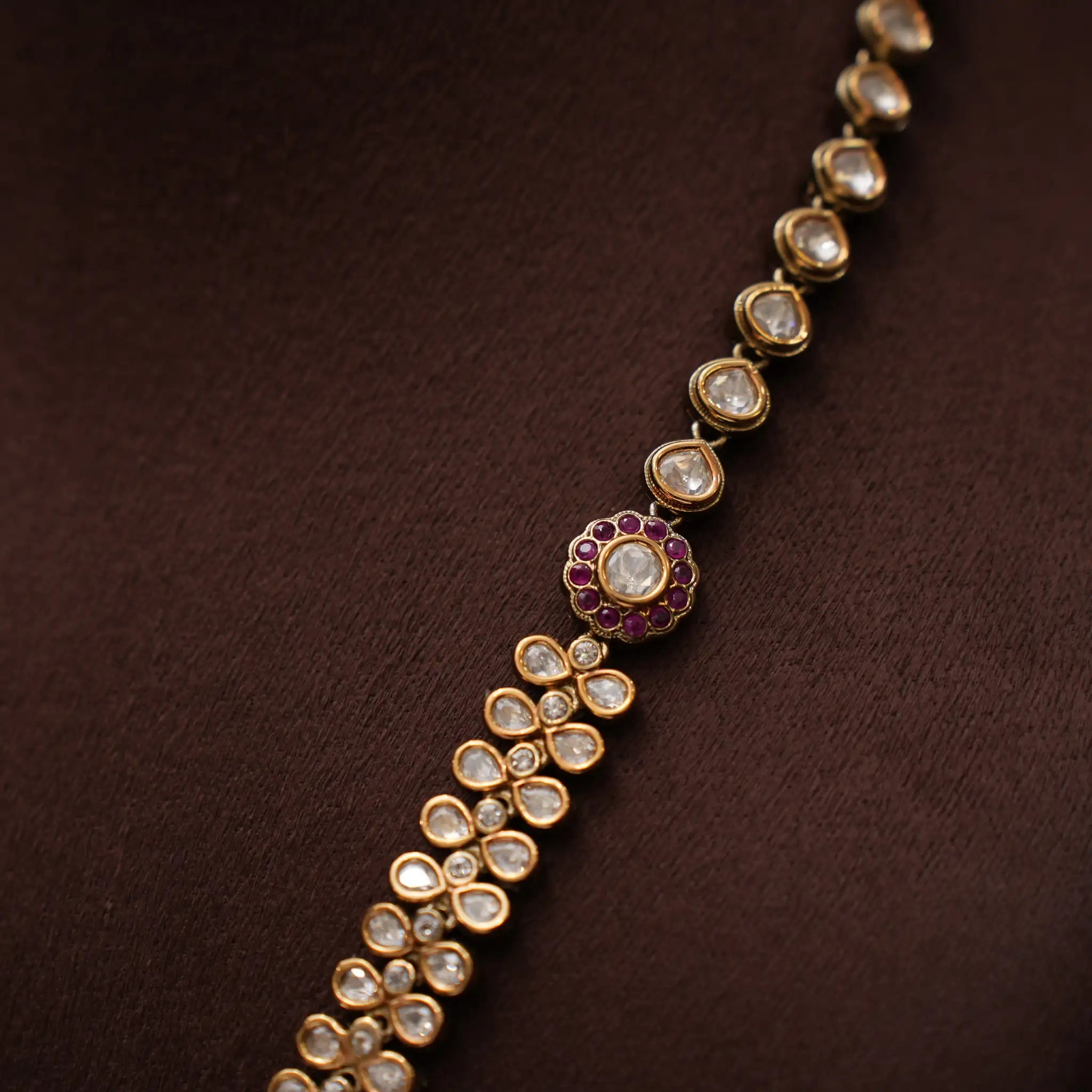 Sharanya Victorian Necklace - Red