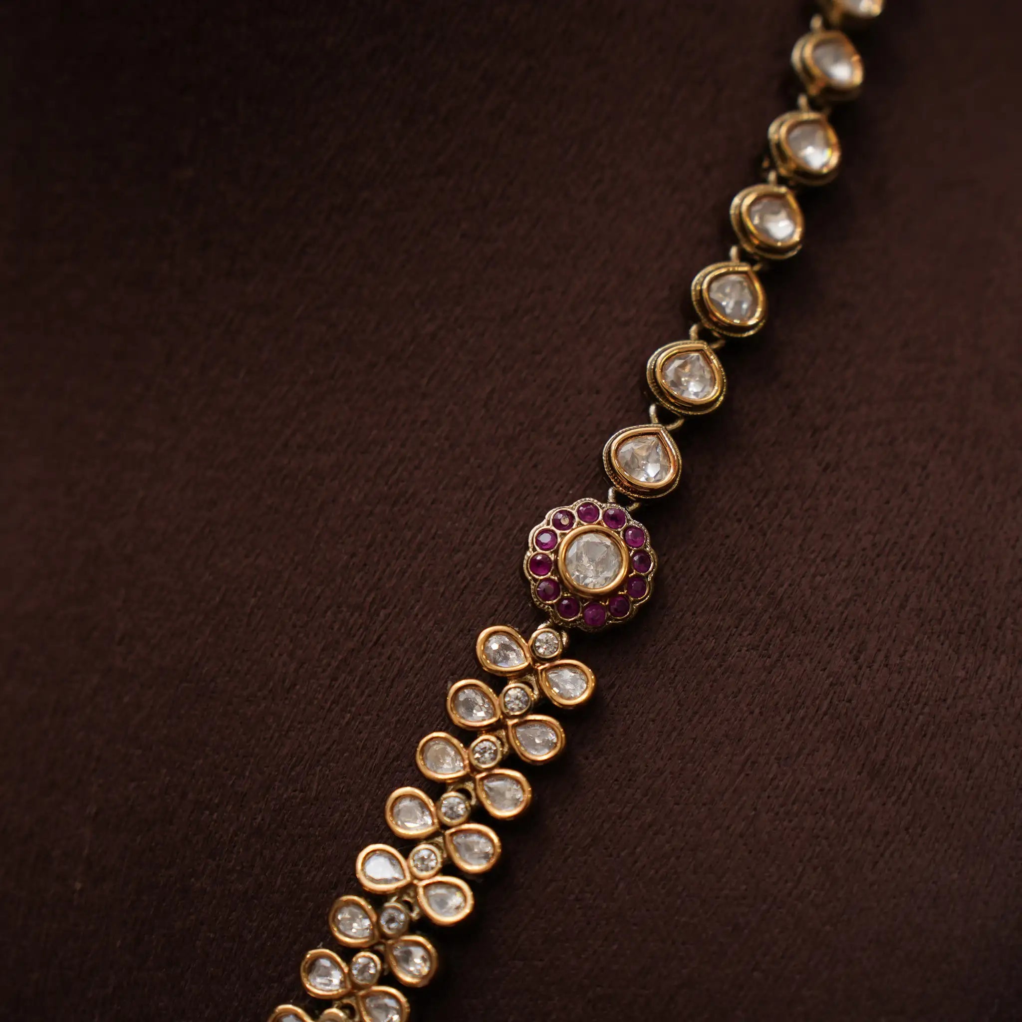 Sharanya Victorian Necklace - Red
