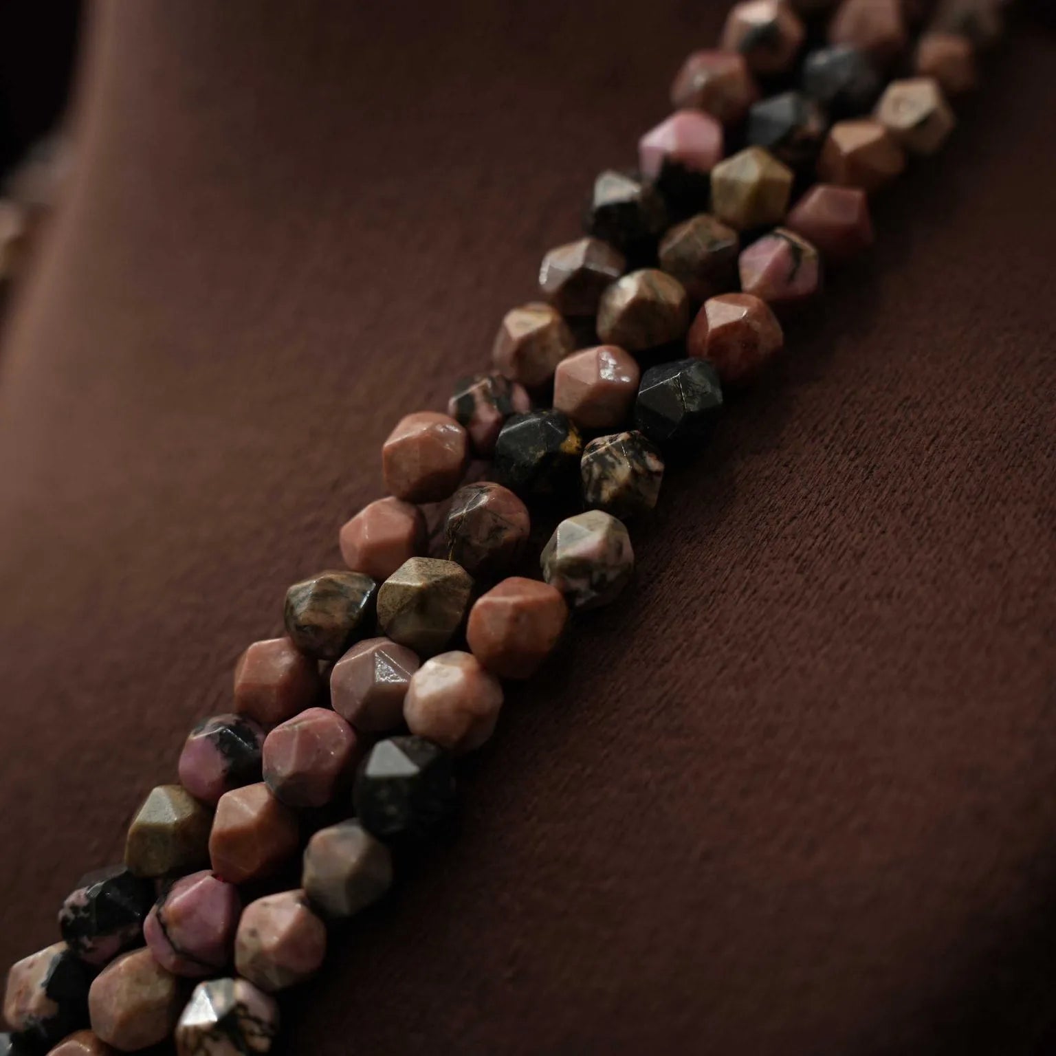 Shiana Beaded Polki Necklace - Pastel Pink