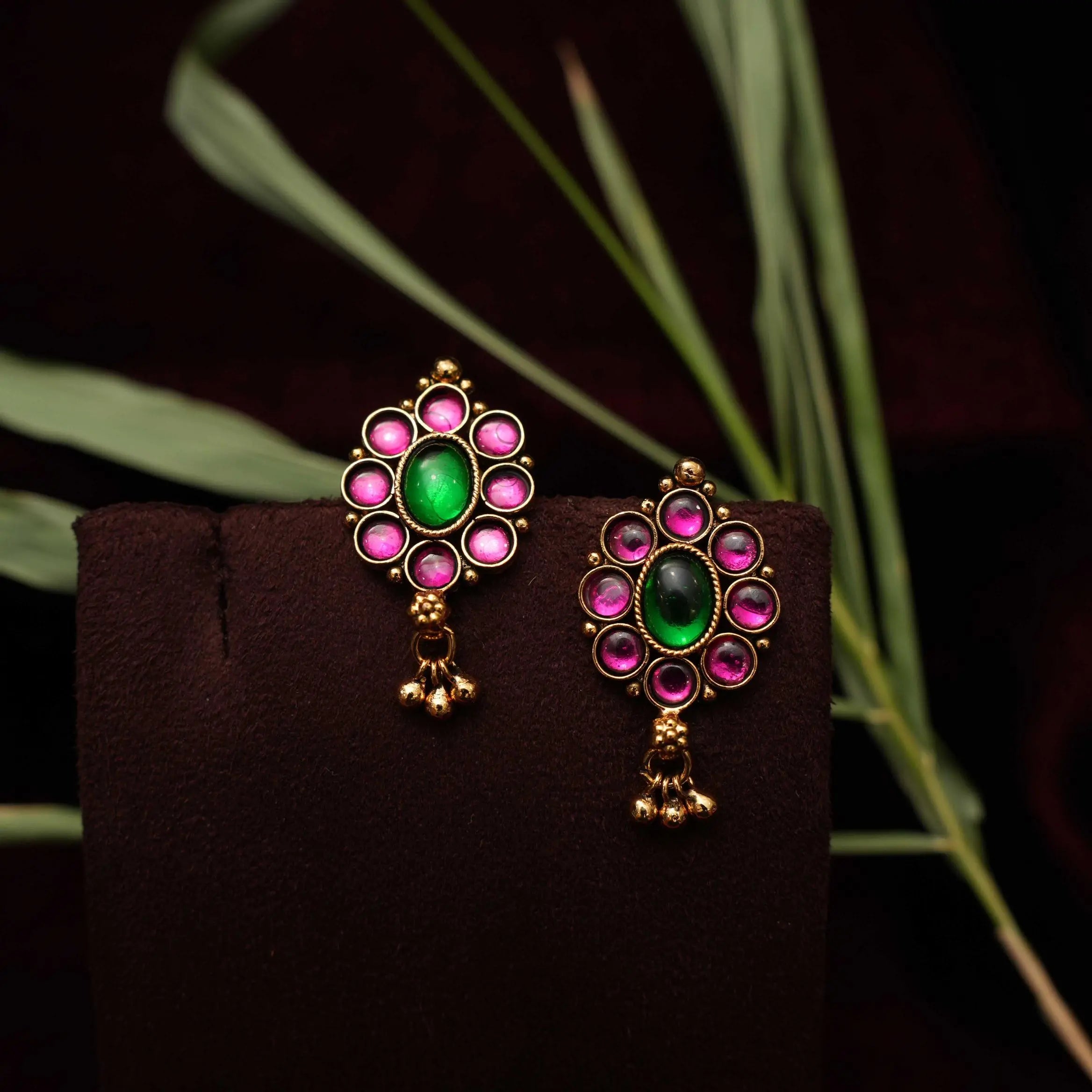 Kanmani Antique Nagas Necklace - Green